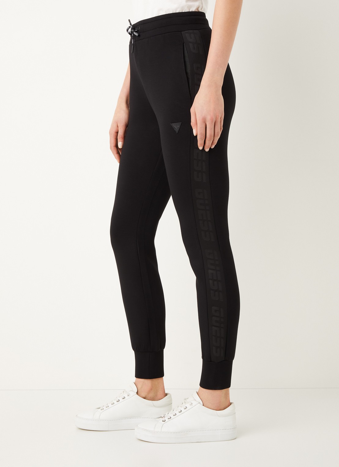 GUESS Allie Scuba high waist slim fit joggingbroek met logoband - detail 2 zwart