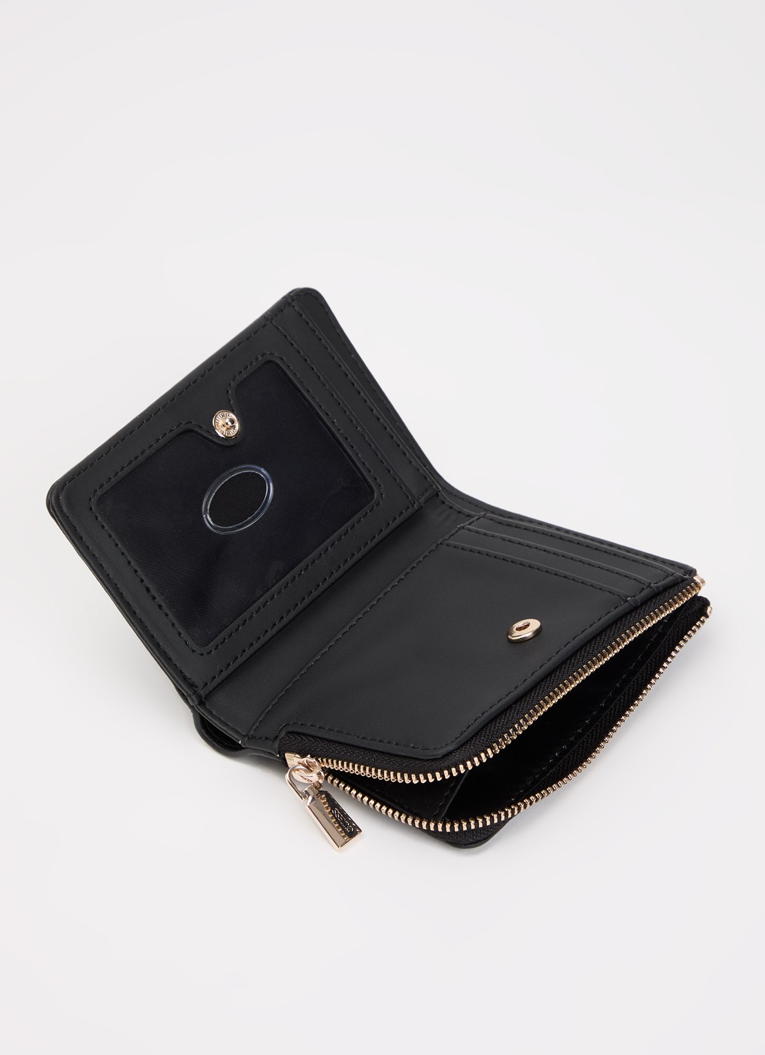 GUESS Amorette portemonnee met logo - voorkant 3 zwart