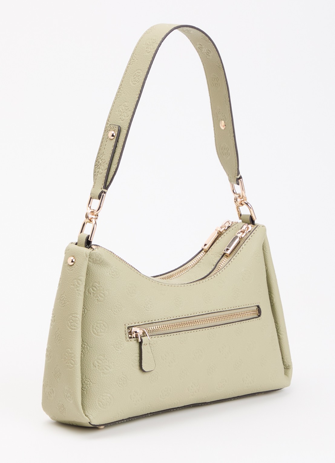 GUESS Anise schoudertas met print - achterkant 6 lindegroen