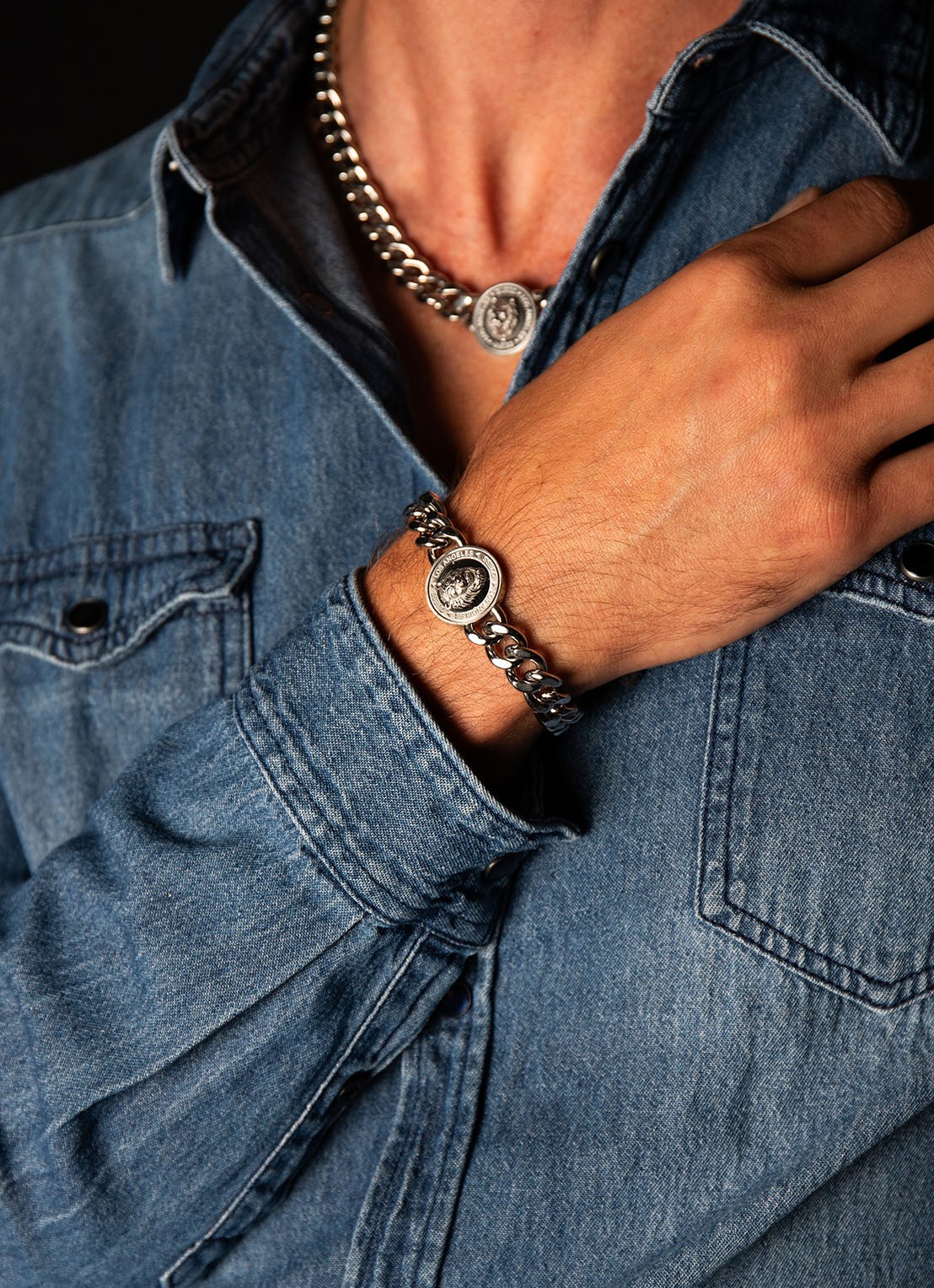 GUESS Armband JUMB01314JWSTBKS - voorkant 2 zilver