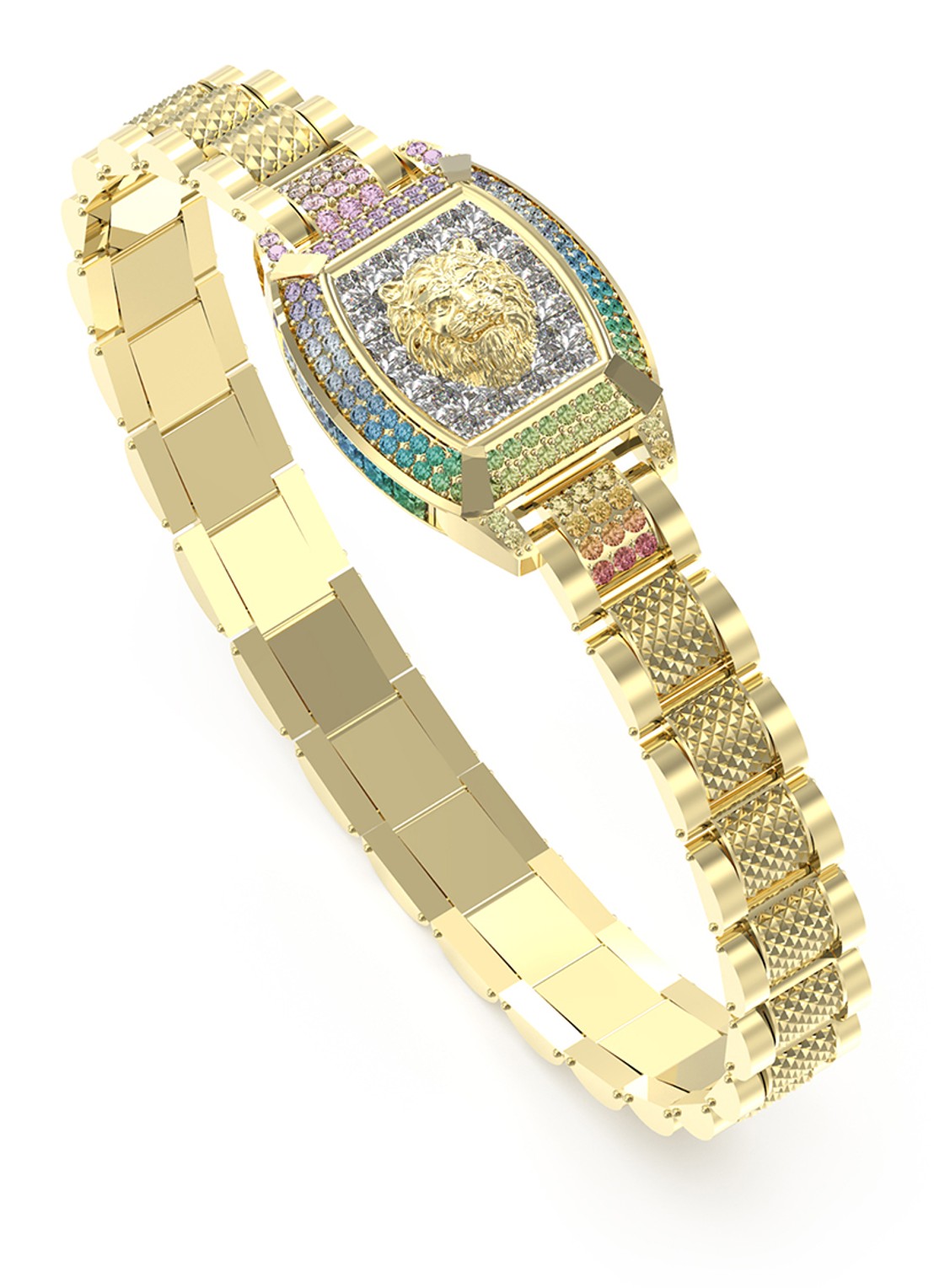 GUESS Armband met kristal JUMB05032JWYGMCT-U  - voorkant goud