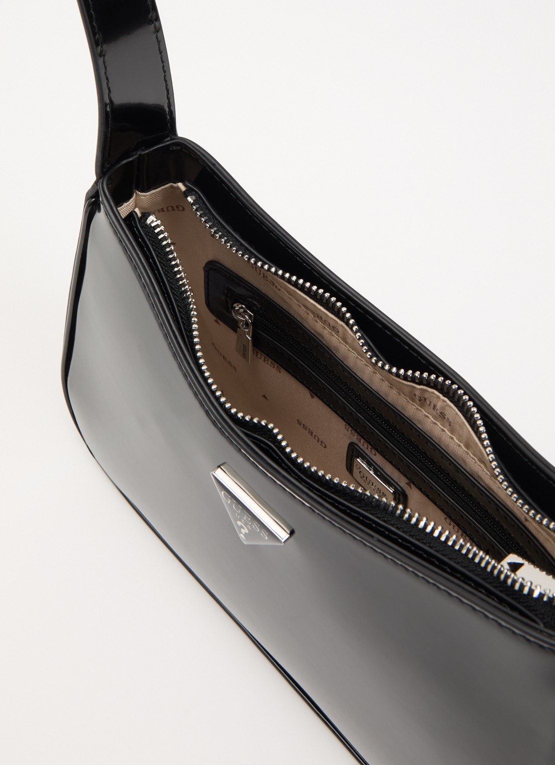 GUESS Arnela schoudertas  met logo  - detail 2 zwart
