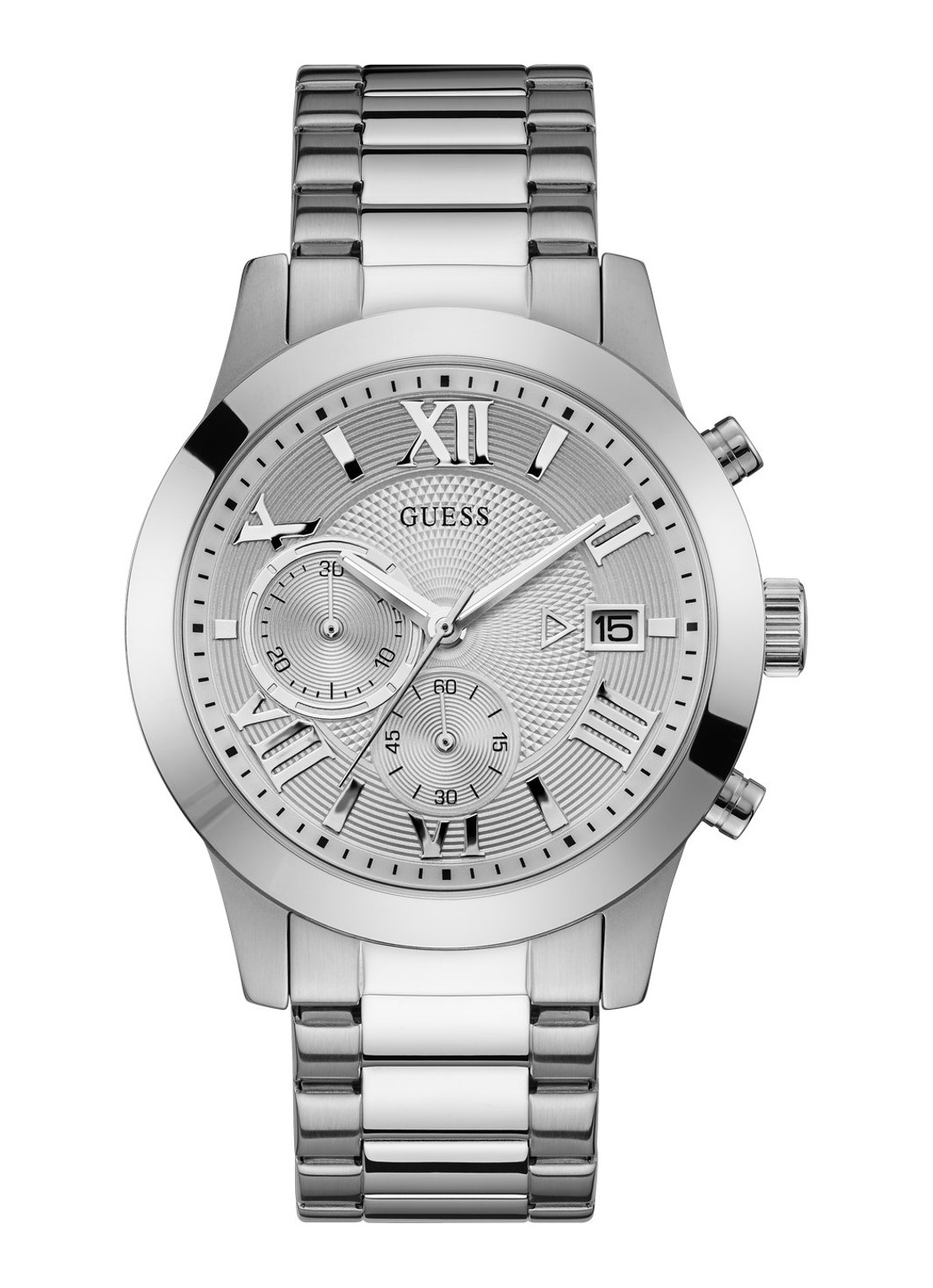GUESS Atlas Chrono horloge W0668G7 - voorkant 5 zilver