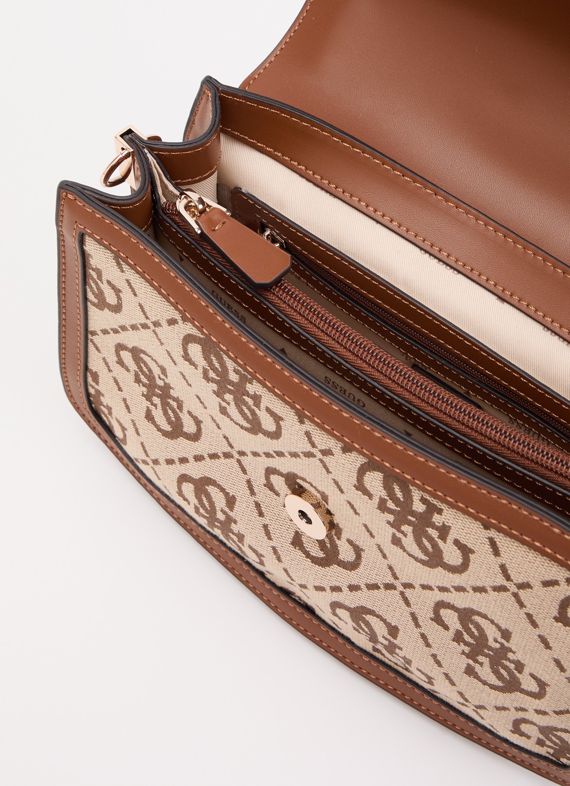 GUESS Audrey crossbodytas met logoprint en afneembare schouderriem  - detail 2 bruin