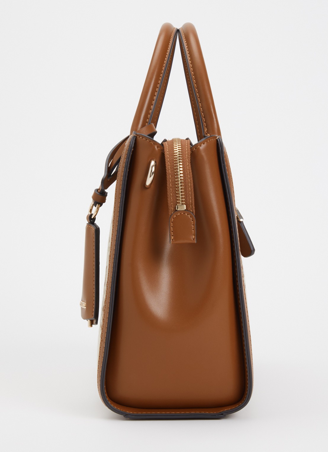 GUESS Audrey handtas met logoprint en afneembare schouderriem - detail 4 beige