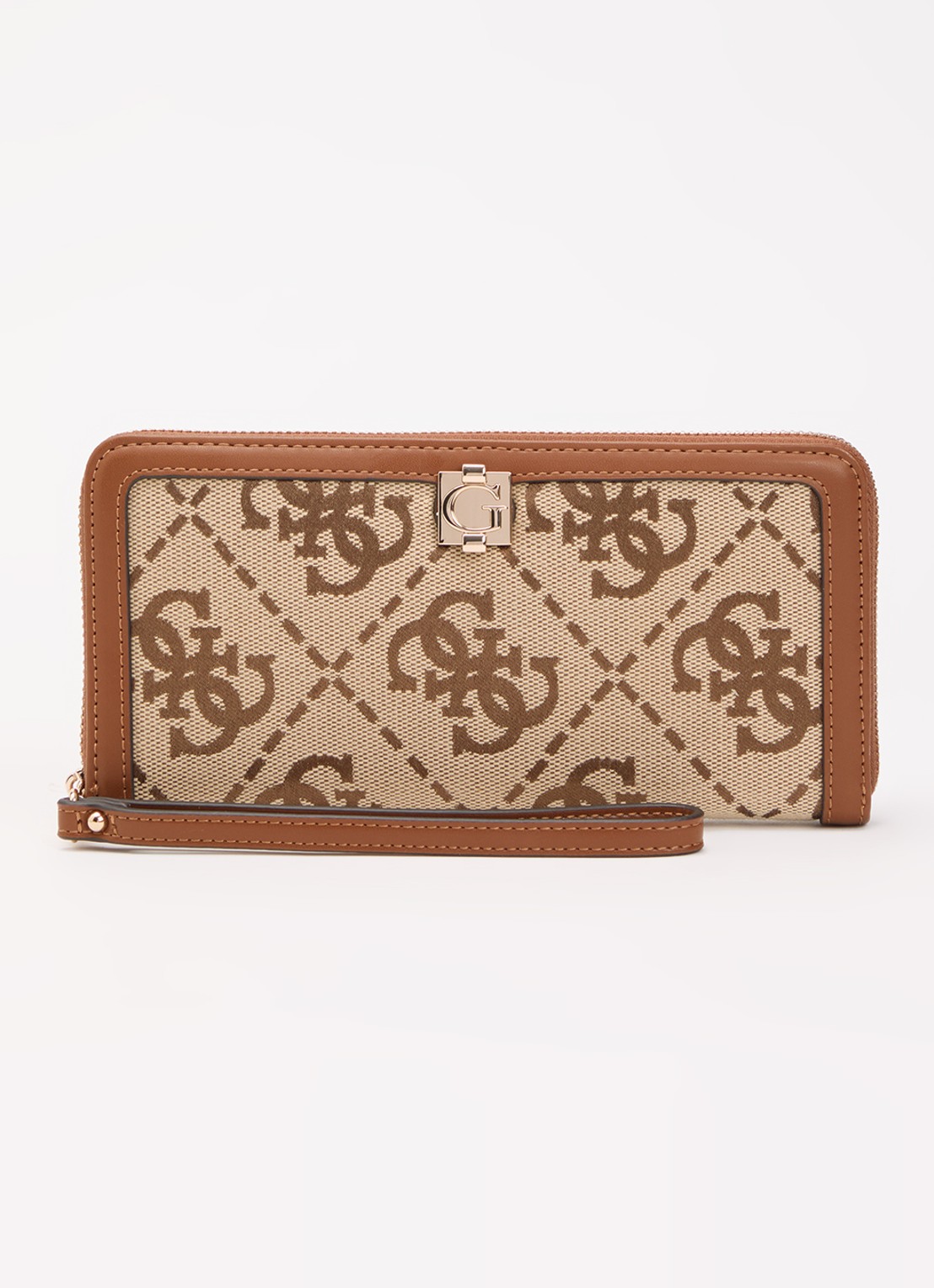 GUESS Audrey portemonnee met logoprint - voorkant 2 bruin