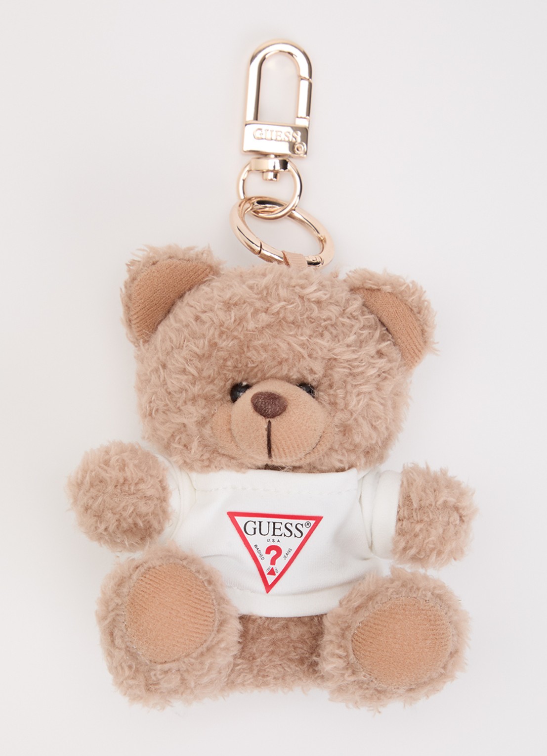 GUESS Bear tasbedel met logo  - voorkant bruin