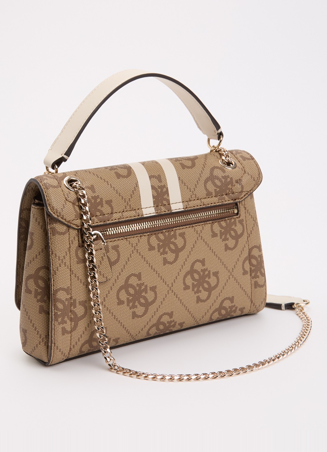 GUESS Calista schoudertas met logoprint - achterkant 4 beige