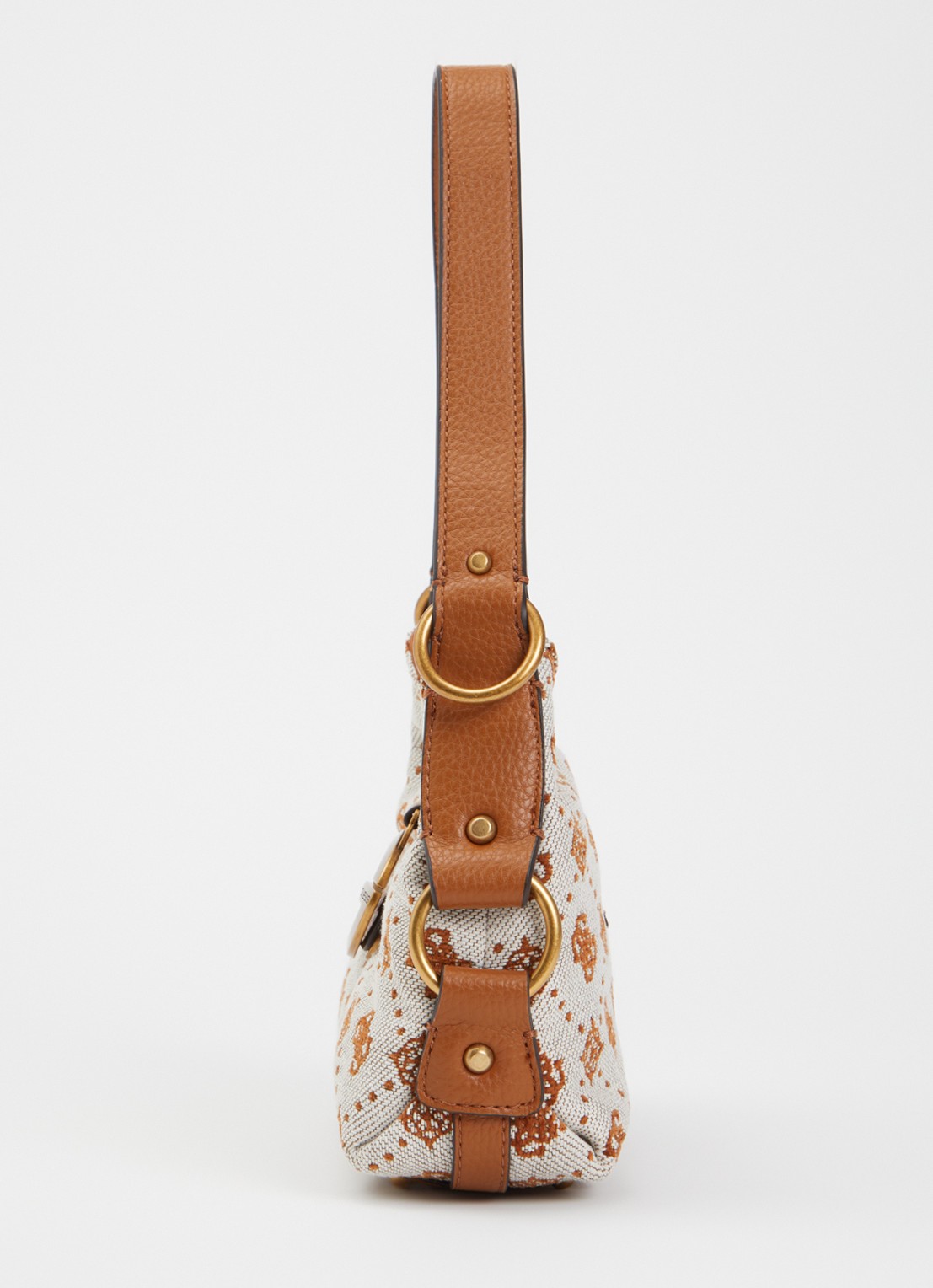 GUESS Camden Mini schoudertas met logoprint - detail 4 cognac