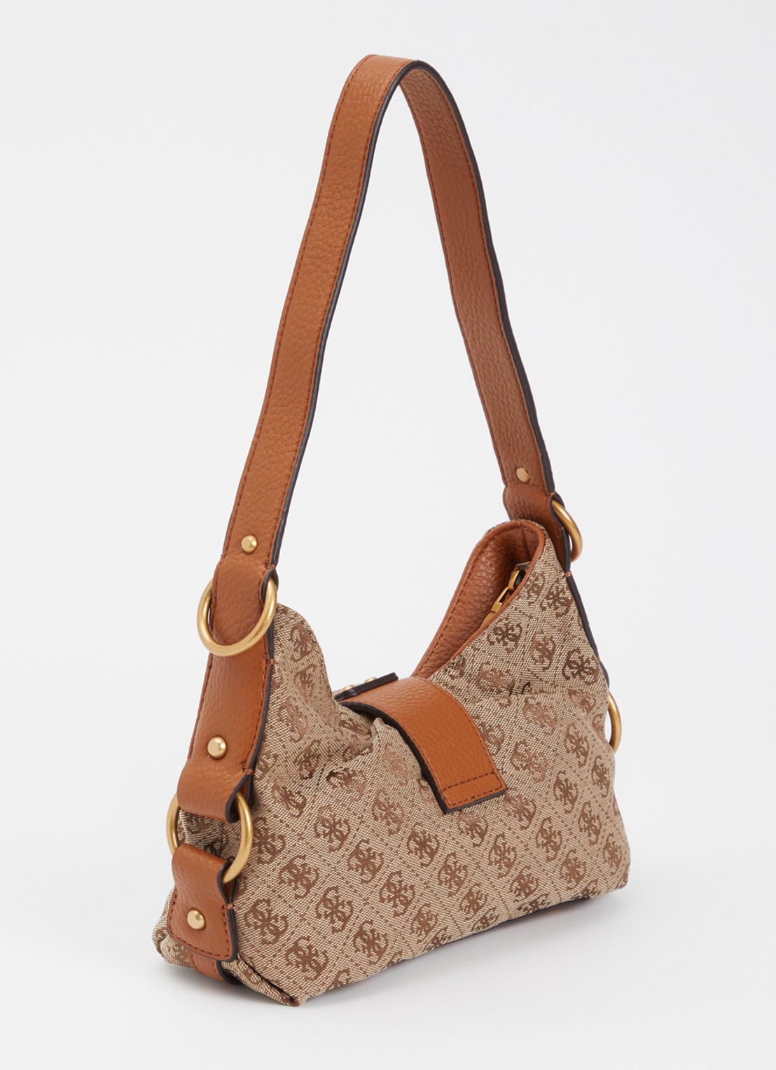 GUESS Camden Mini schoudertas met logoprint - achterkant 4 beige