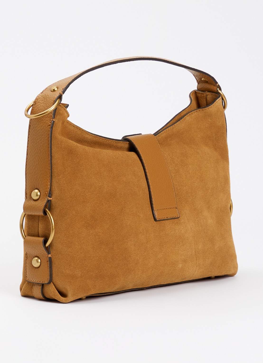 GUESS Camden schoudertas met logo - achterkant 4 cognac