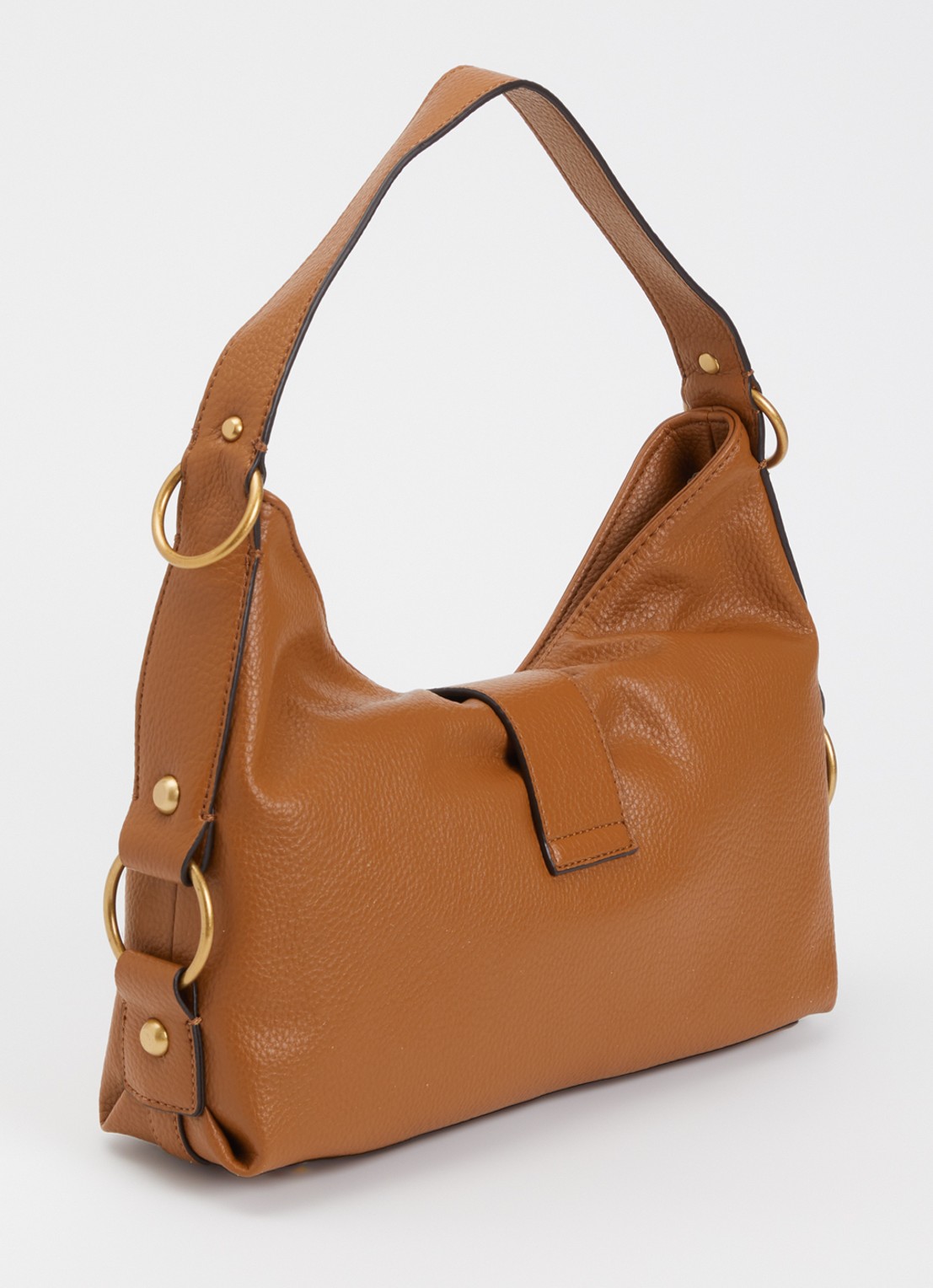 GUESS Camden schoudertas met logo - achterkant cognac