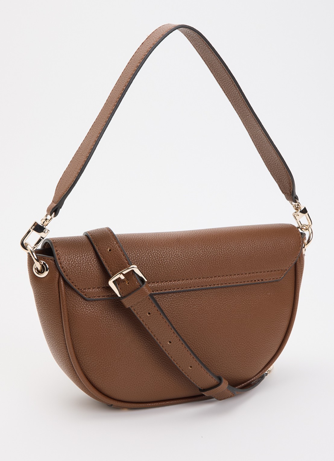 GUESS Camelia schoudertas met afneembare schouderriem en logo - achterkant 4 cognac