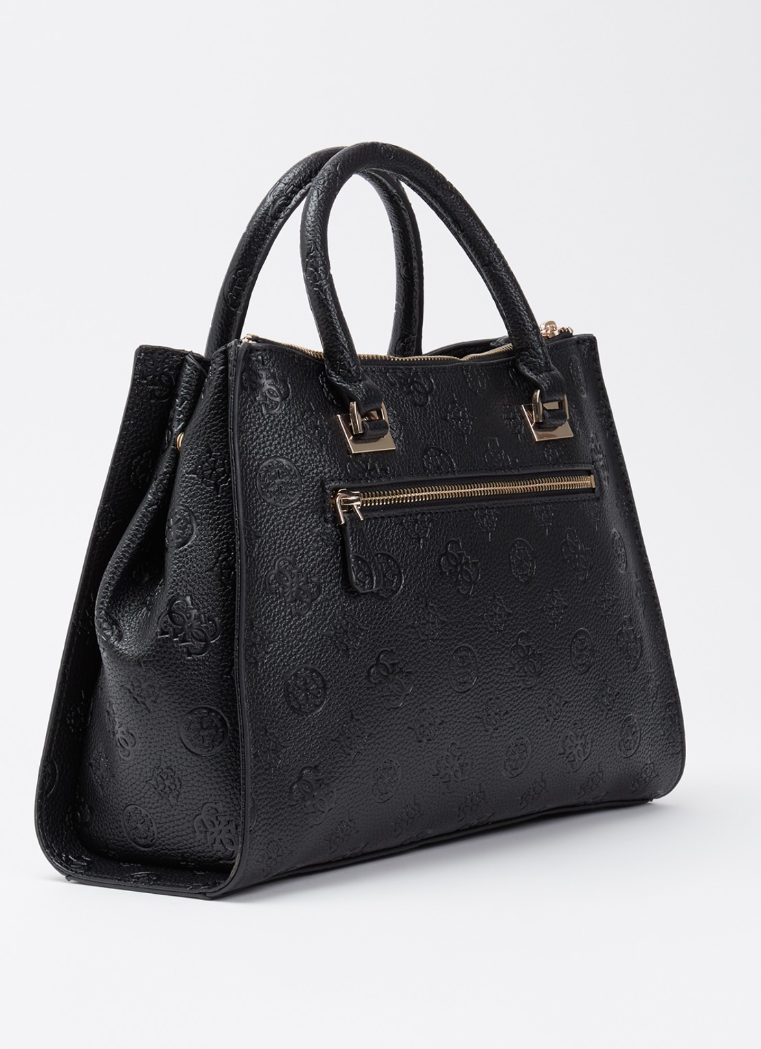 GUESS Cresidia handtas met logo en afneembare schouderriem - achterkant zwart