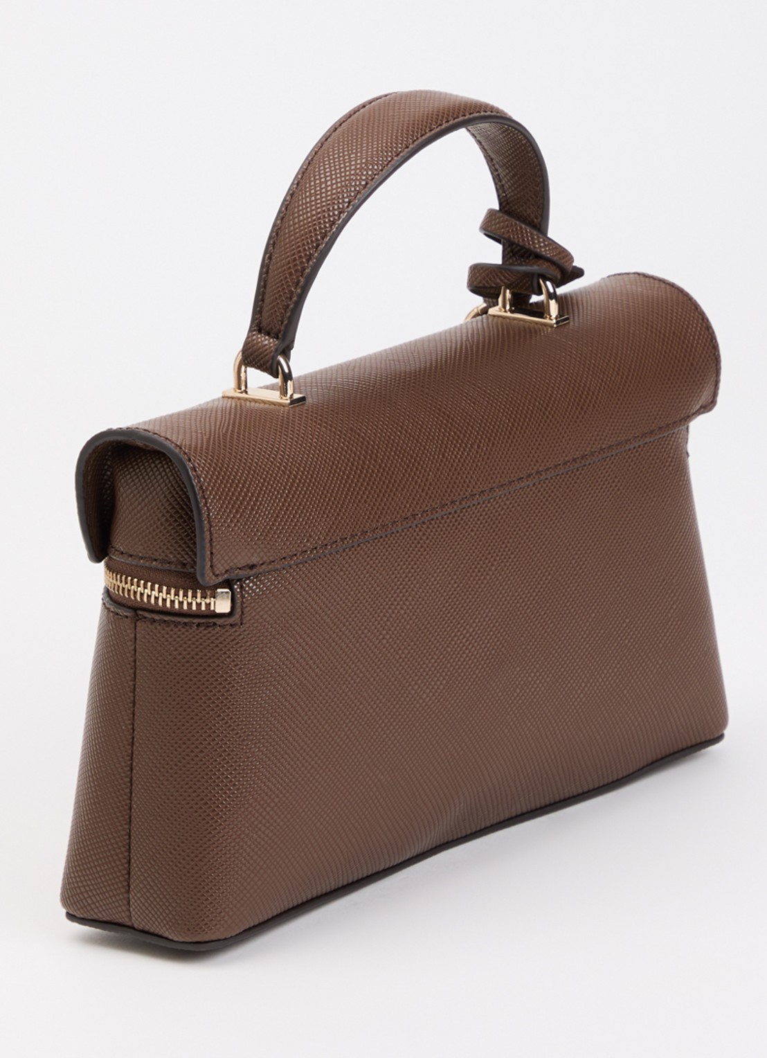 GUESS Danielle Canister handtas met afneembare schouderriem - achterkant chocoladebruin