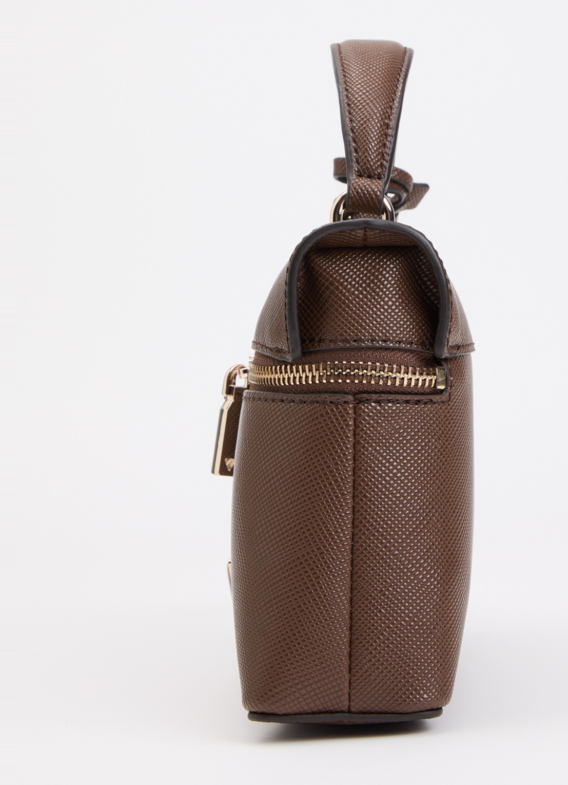 GUESS Danielle Canister handtas met afneembare schouderriem - detail 4 chocoladebruin