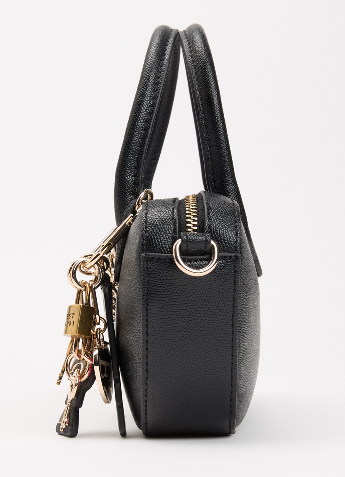 GUESS Davina Charms handtas met afneembare schouderriem - detail 3 zwart