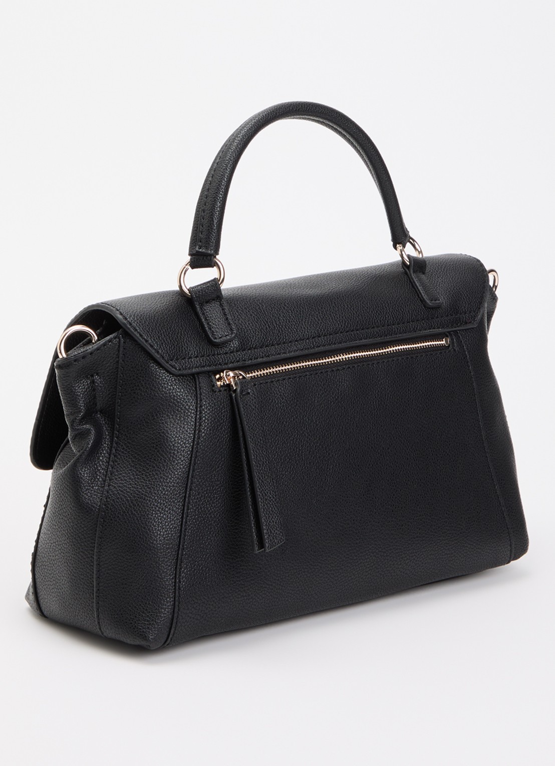 GUESS Devon handtas met logo en afneembare schouderriem - achterkant 2 zwart