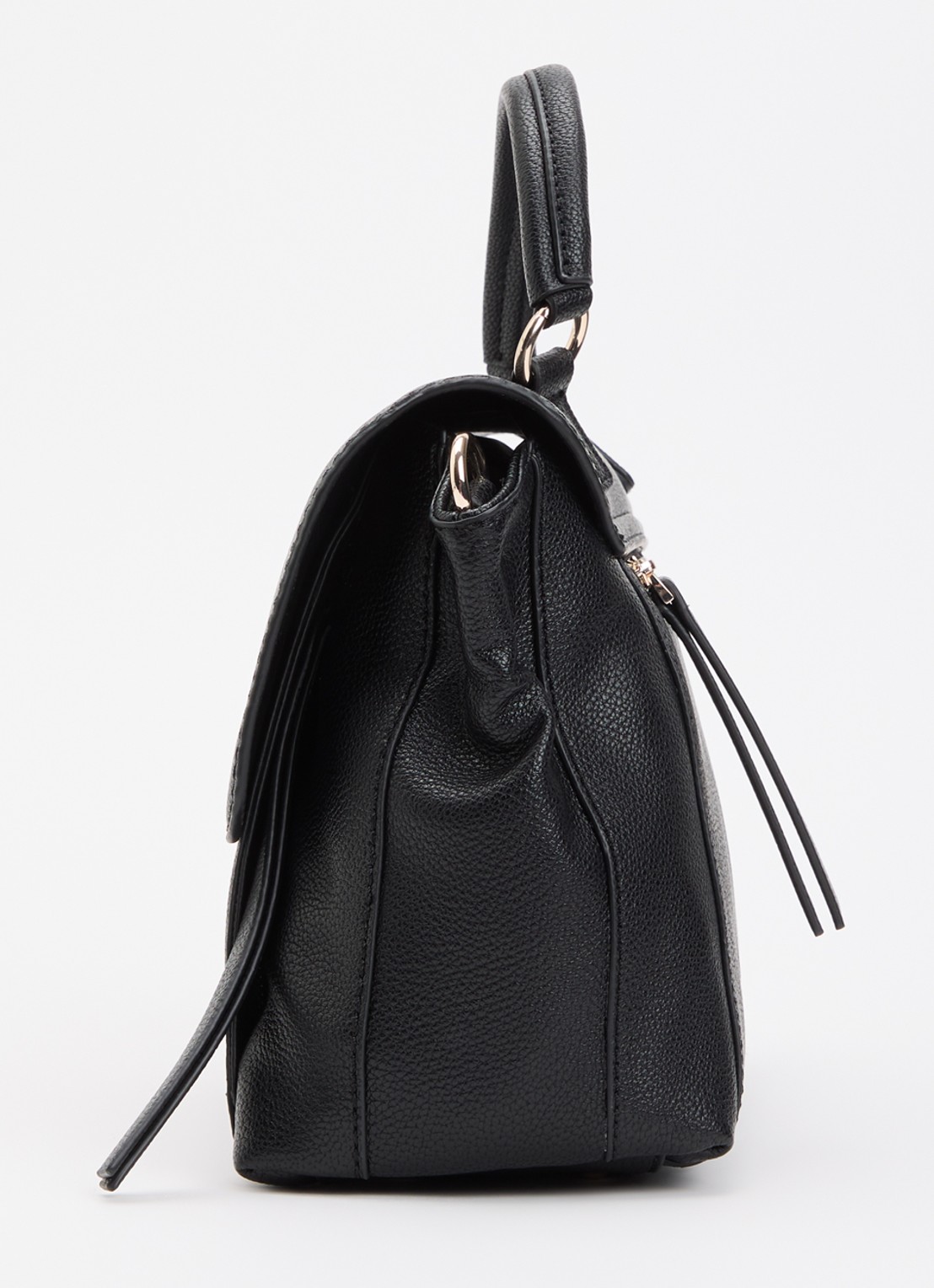GUESS Devon handtas met logo en afneembare schouderriem - detail 4 zwart