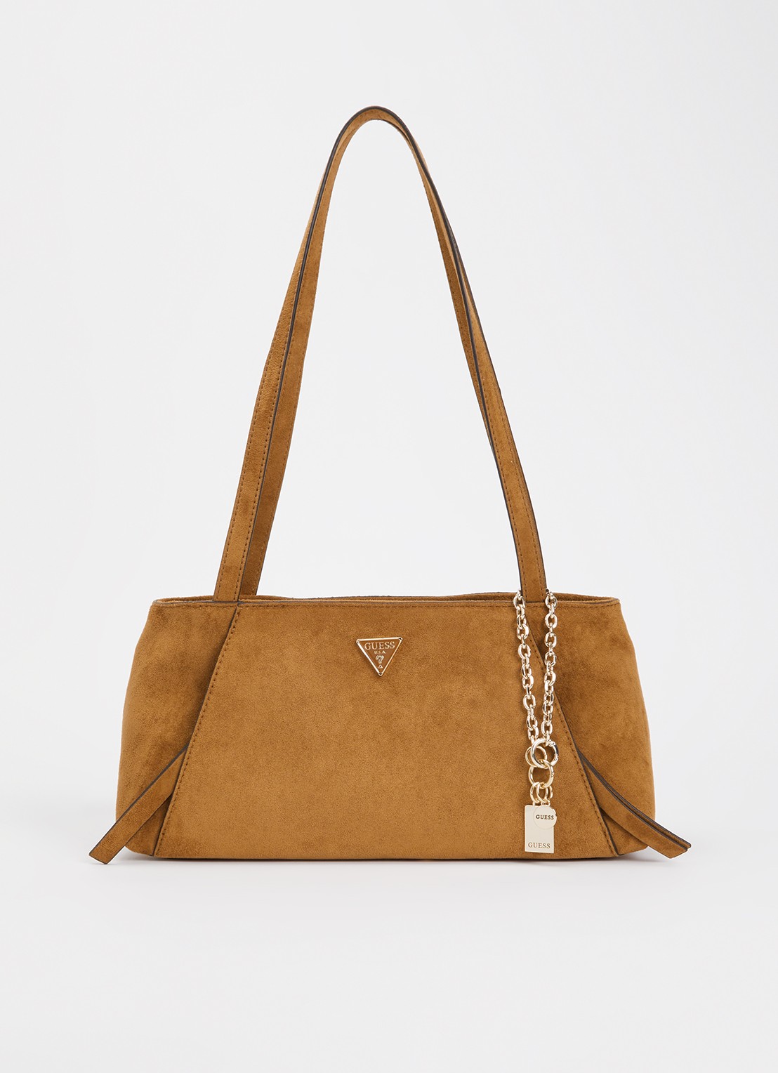 GUESS Devon schoudertas met logo - voorkant 4 lichtbruin