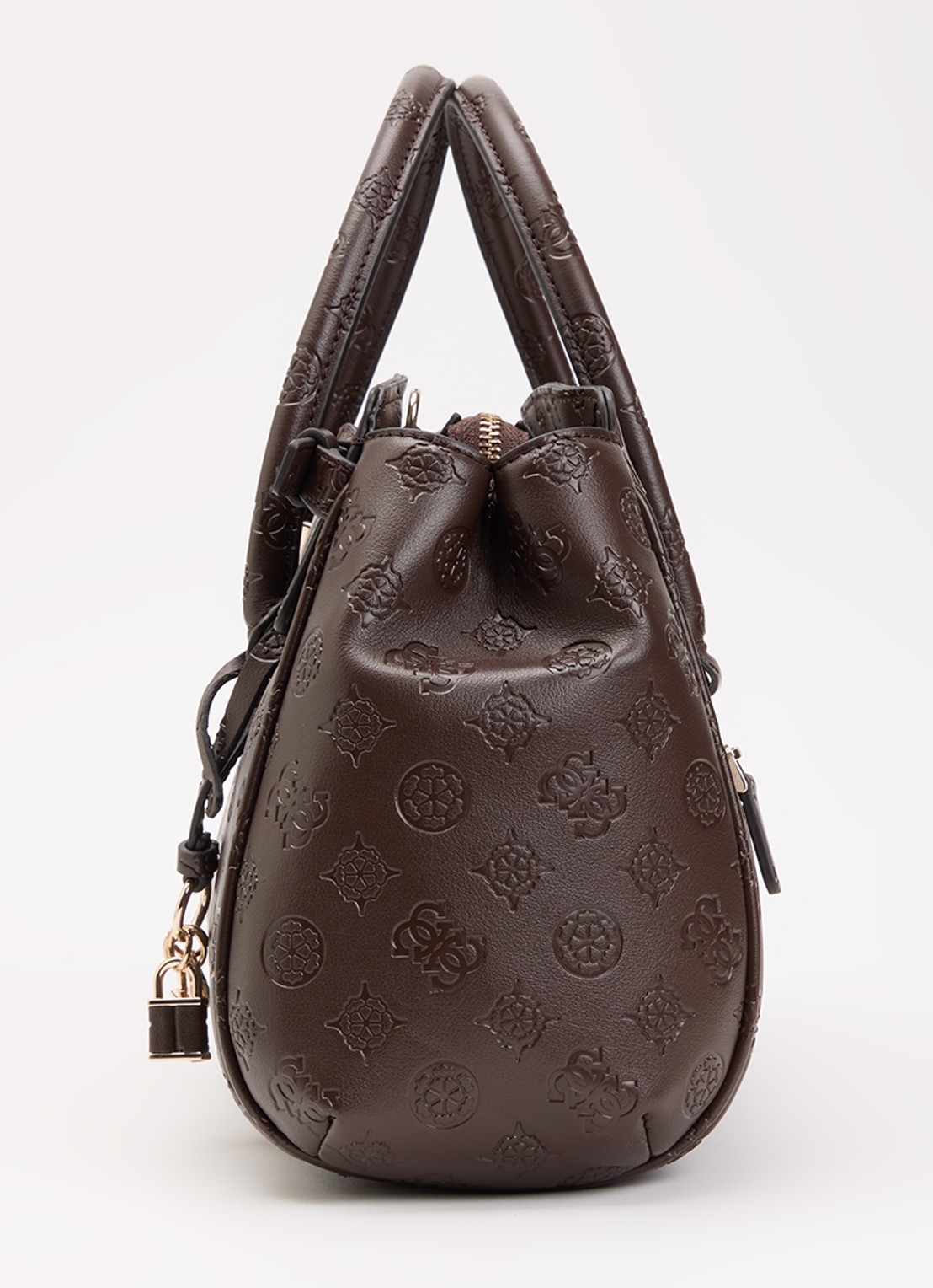 GUESS Diana handtas met logoprint en afneembare schouderriem - detail 3 chocoladebruin