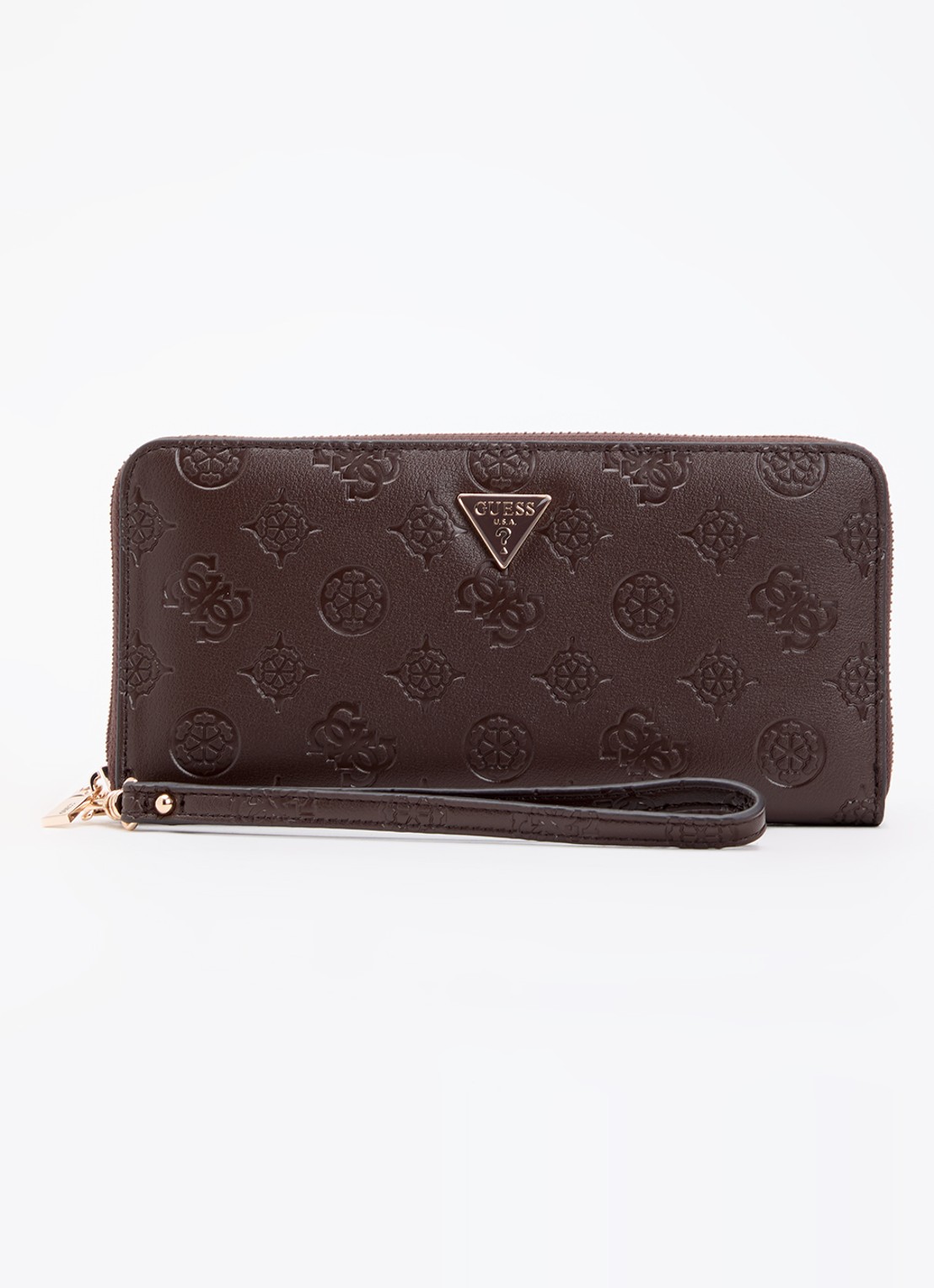 GUESS Diana L portemonnee met logoprint - voorkant 2 chocoladebruin