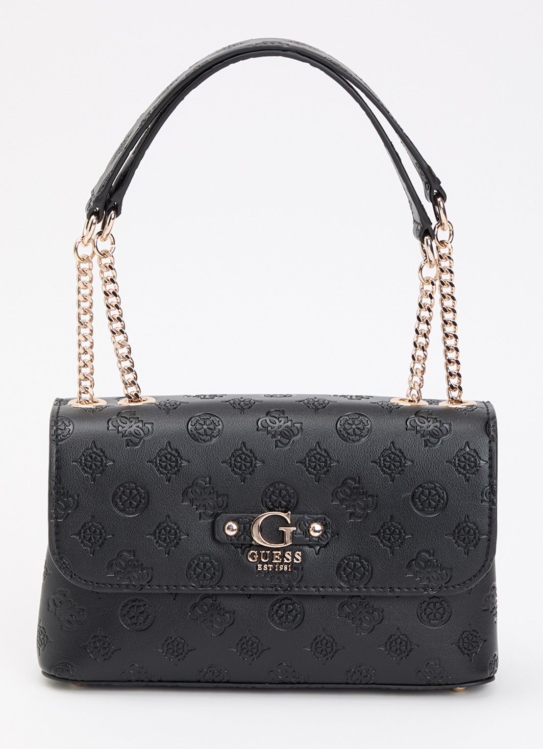 GUESS Dita Logo crossbodytas met logo en afneembare schouderriem  - voorkant 2 zwart