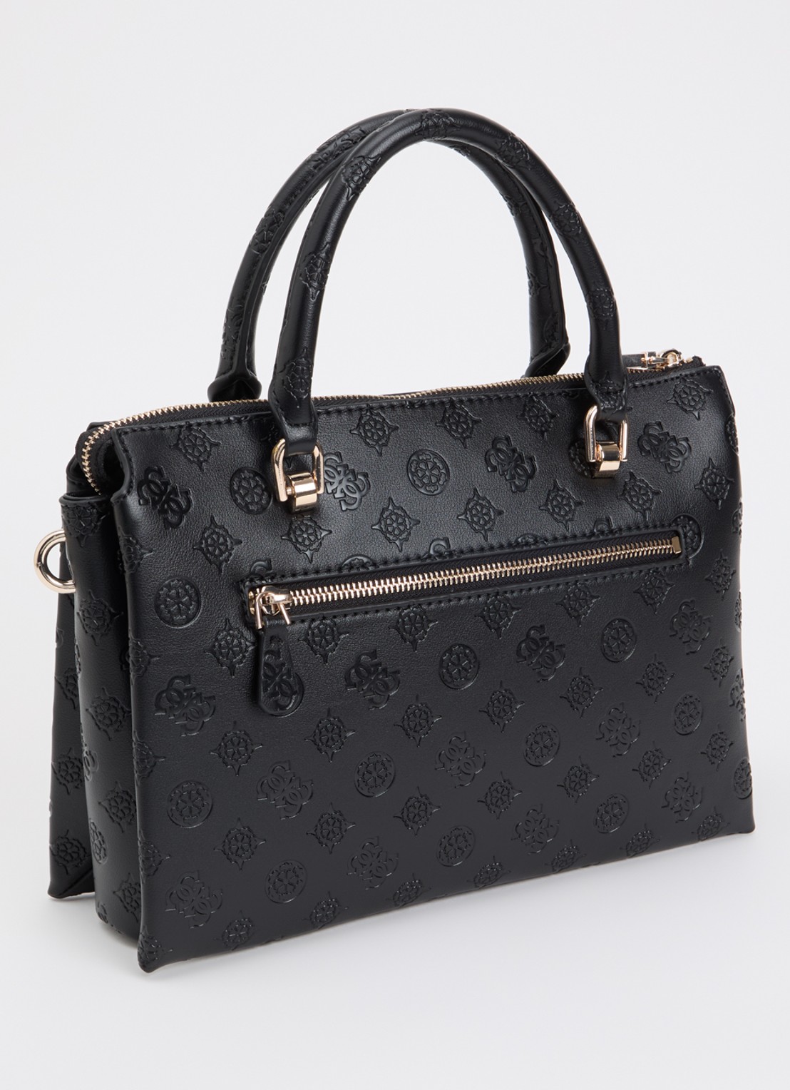 GUESS Dita Logo handtas met logoprint en afneembare schouderriem  - achterkant 7 zwart