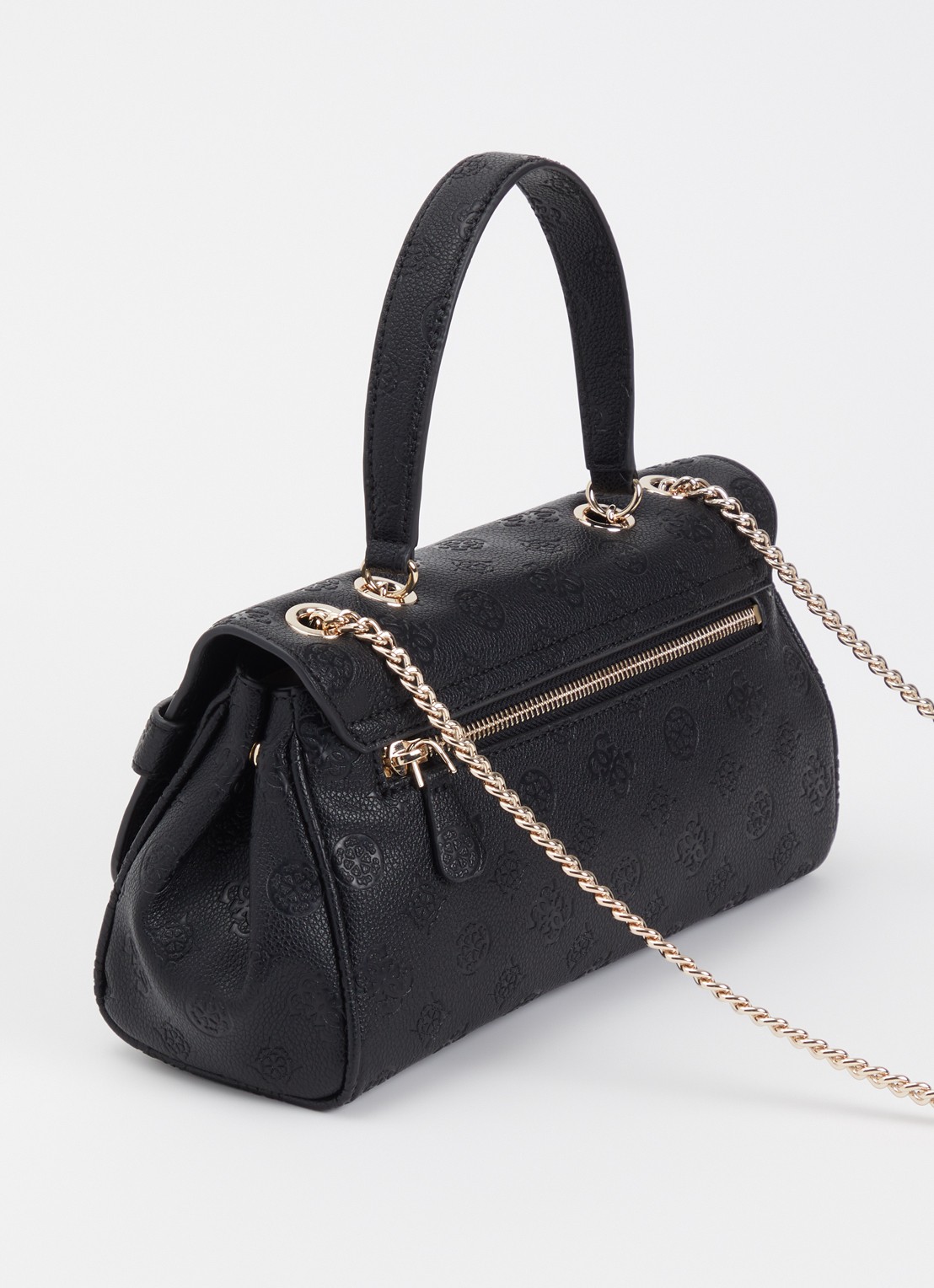 GUESS Ella crossbodytas met logoprint en verstelbare schouderriem - achterkant 5 zwart