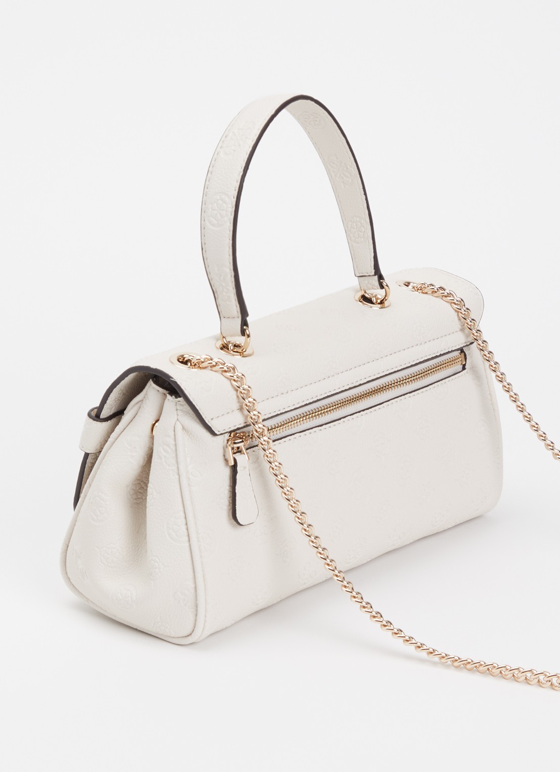 GUESS Ella crossbodytas met logoprint en verstelbare schouderriem - achterkant creme