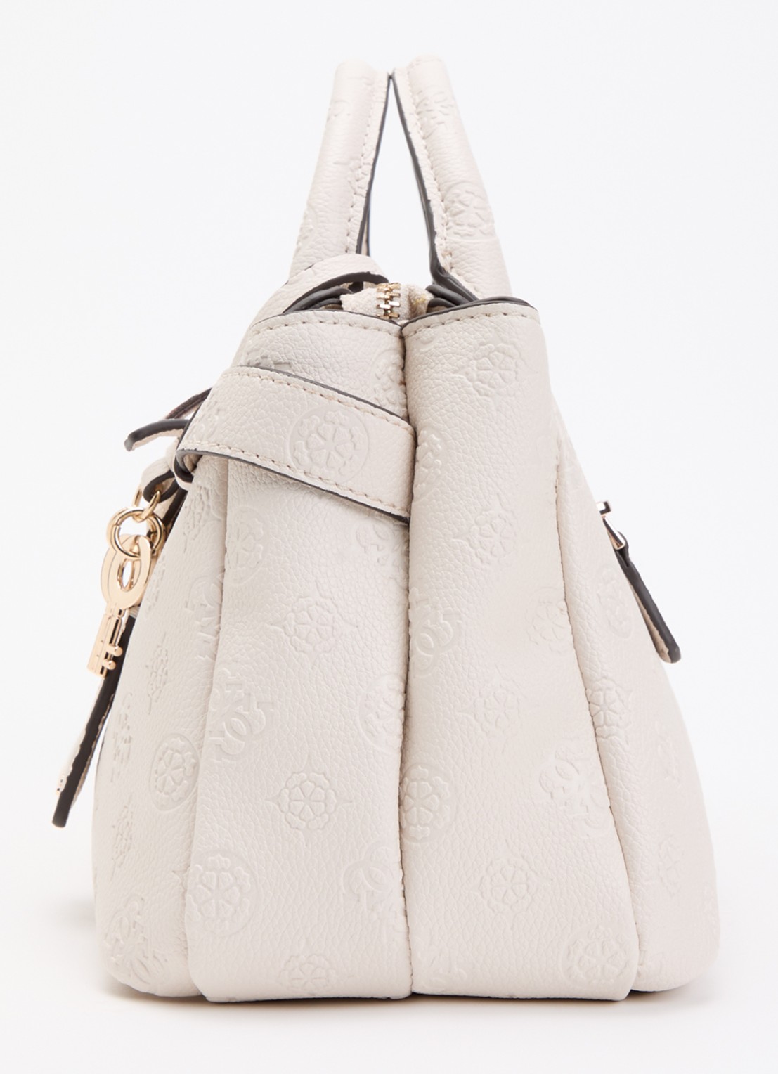 GUESS Ella handtas met logoprint en afneembare schouderriem - detail 2 creme