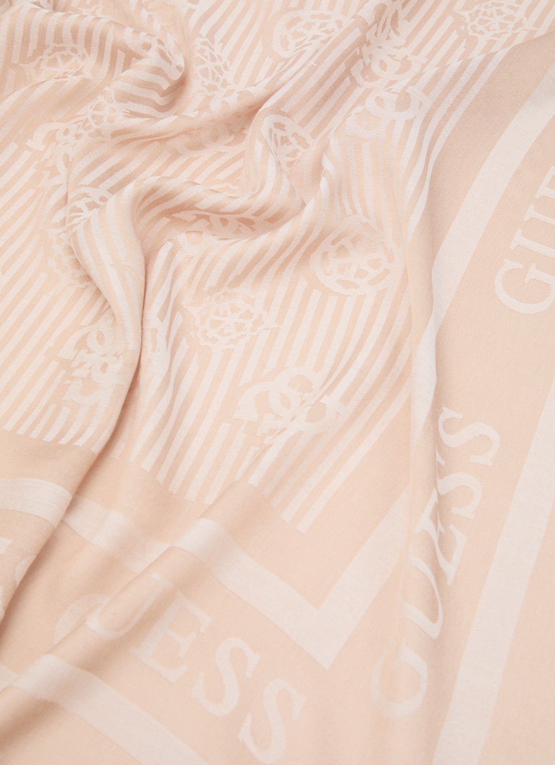GUESS Ella Kefiah sjaal met logo 130 x 130 cm  - detail 2 beige