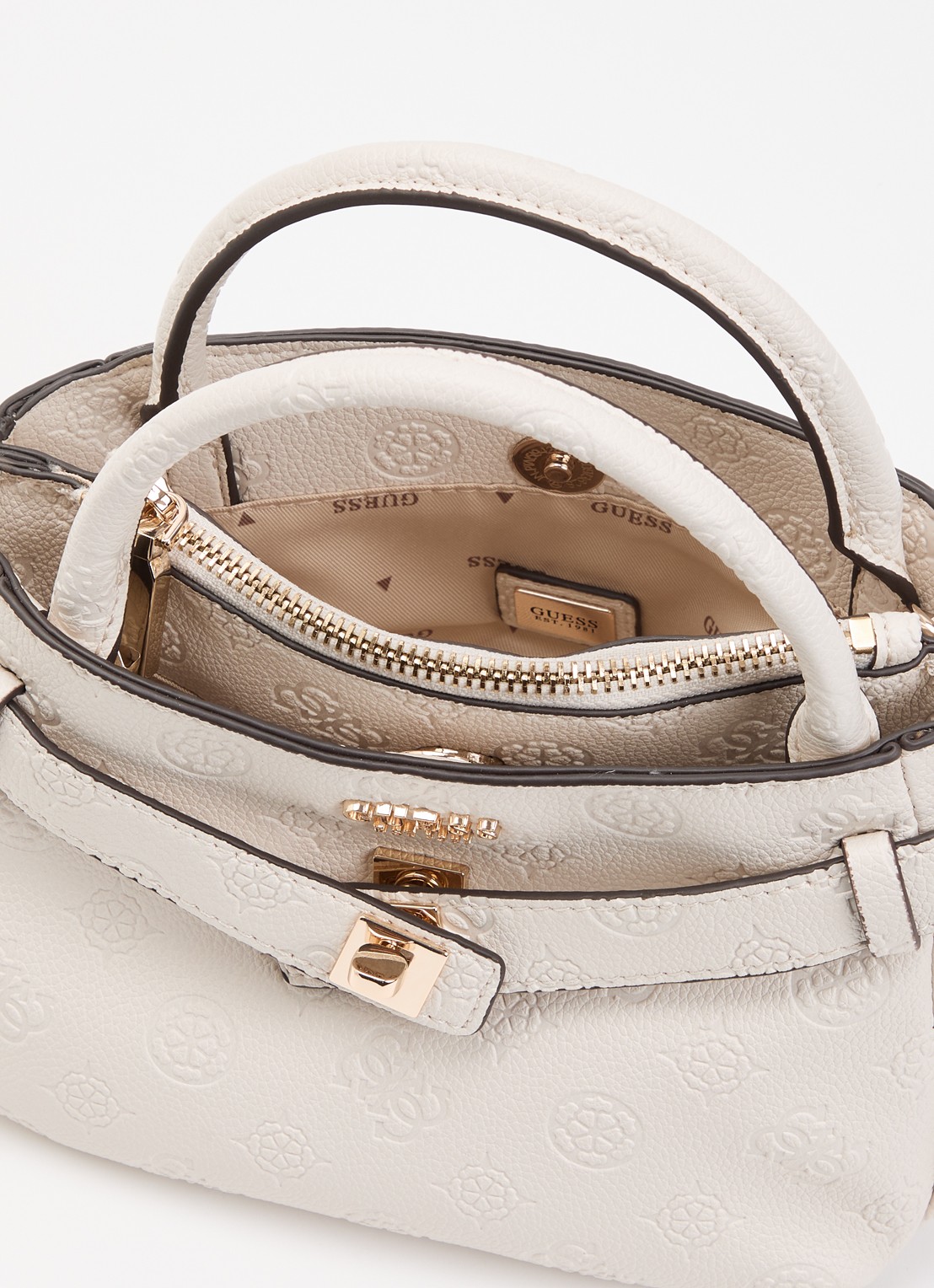 GUESS Ella Mini handtas met logoprint - detail 2 wit