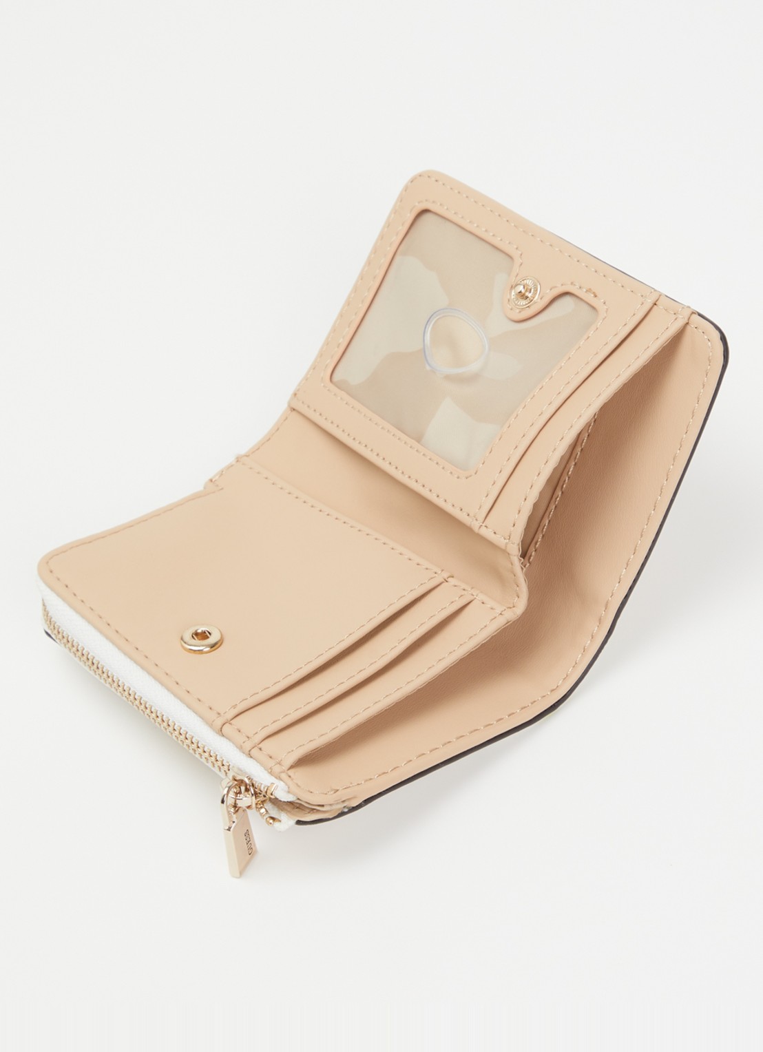 GUESS Emelie portomonee met logoprint  - detail 3 wit