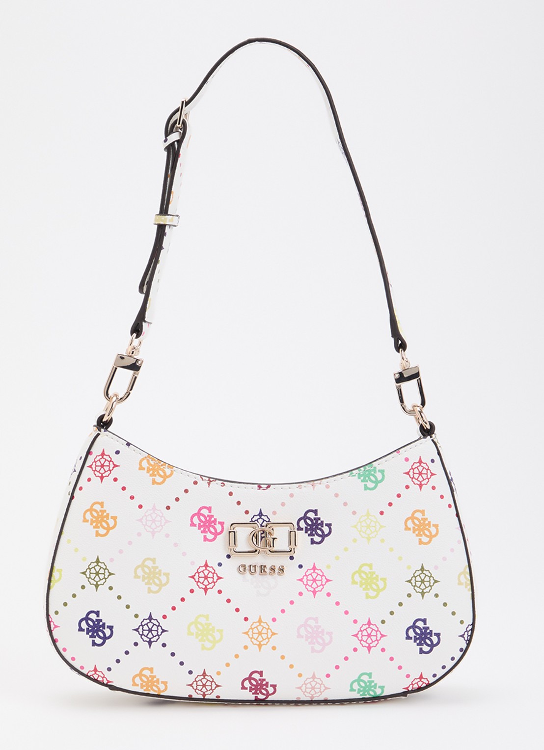 GUESS Emelie schoudertas met logoprint - voorkant 5 wit