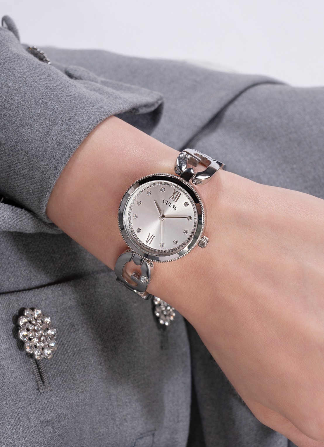 GUESS Empower horloge GW0759L1 - detail 5 zilver