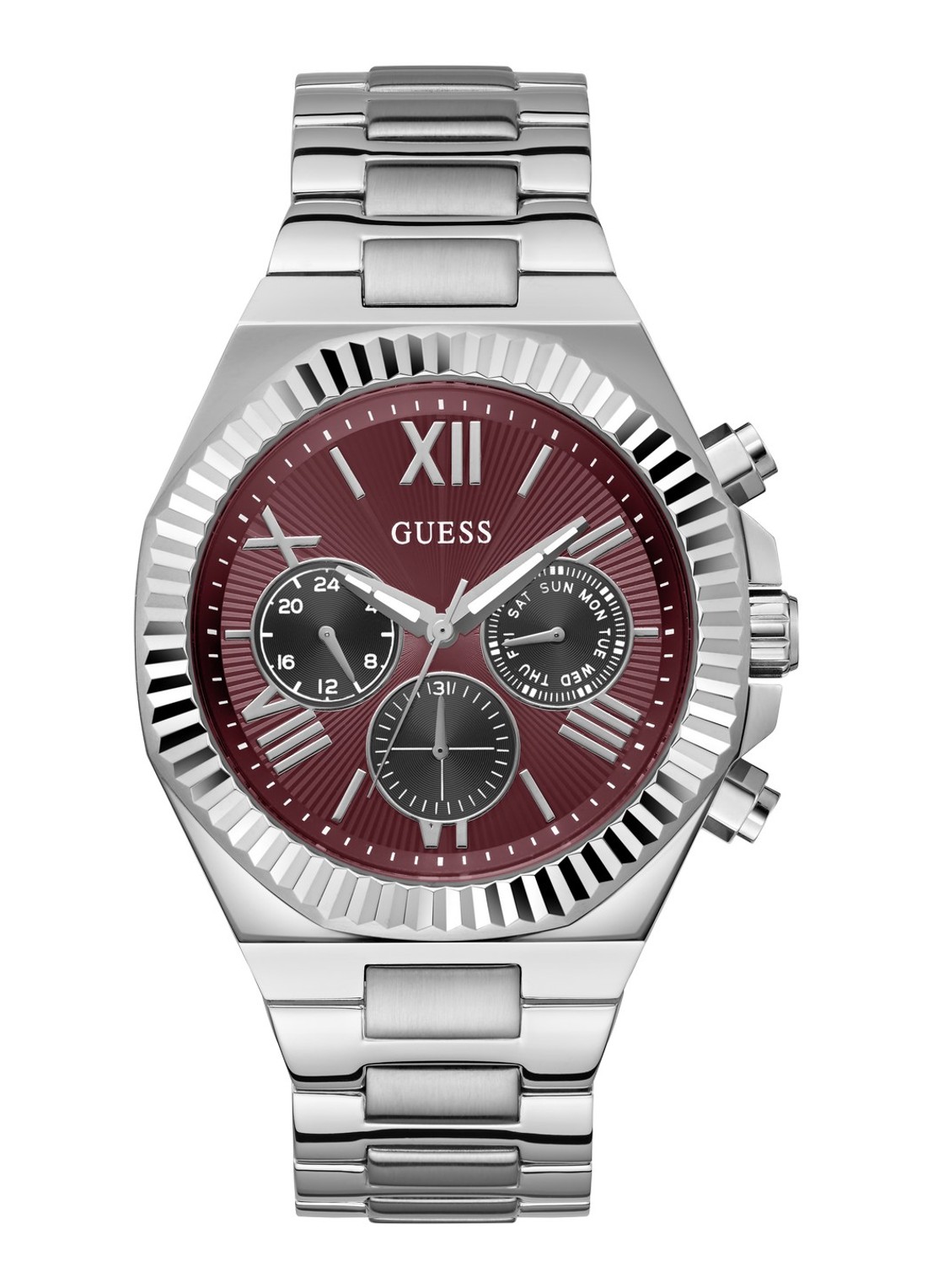 GUESS Equity horloge GW0703G7 - voorkant zilver