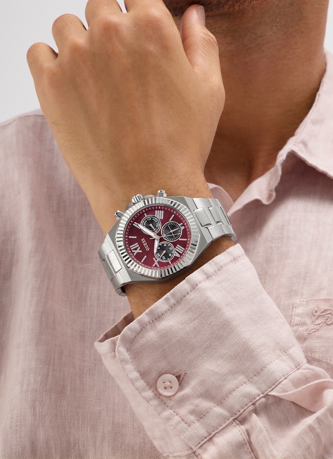 GUESS Equity horloge GW0703G7 - voorkant 2 zilver