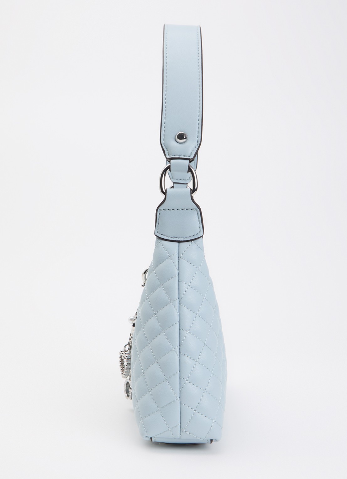 GUESS Everlee schoudertas met quilt patroon - detail 3 lichtblauw