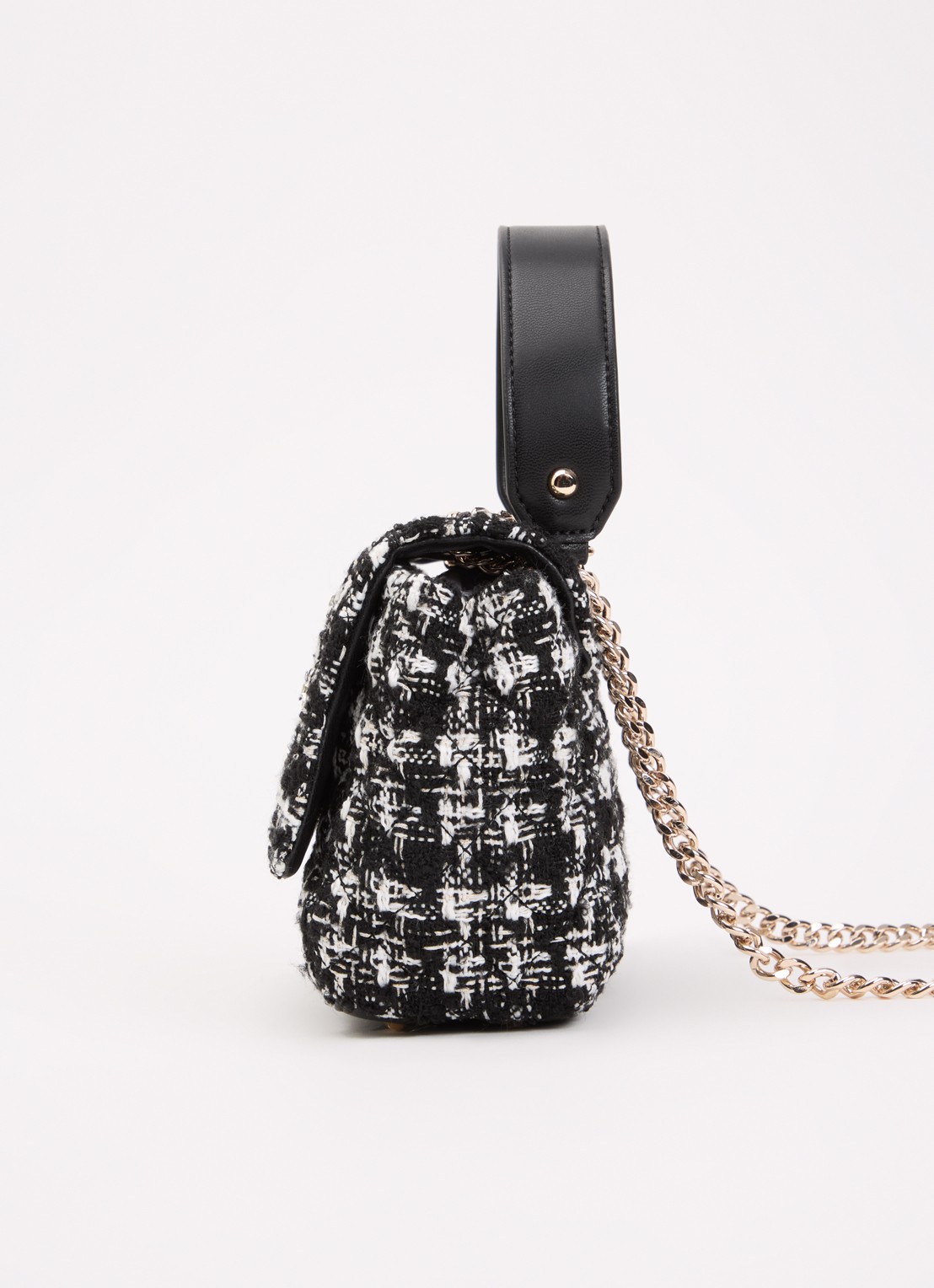 GUESS Everlee schoudertas met tweed-look - detail 3 zwart