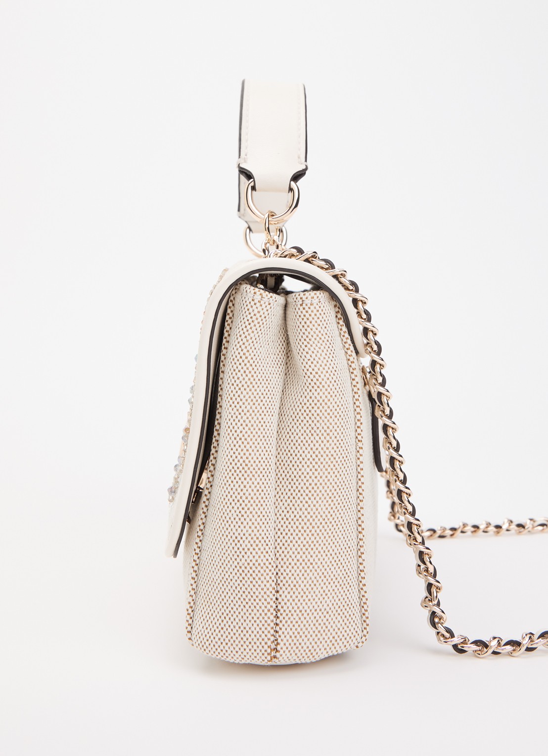 GUESS Giully II crossbodytas met pailletten - detail 2 beige