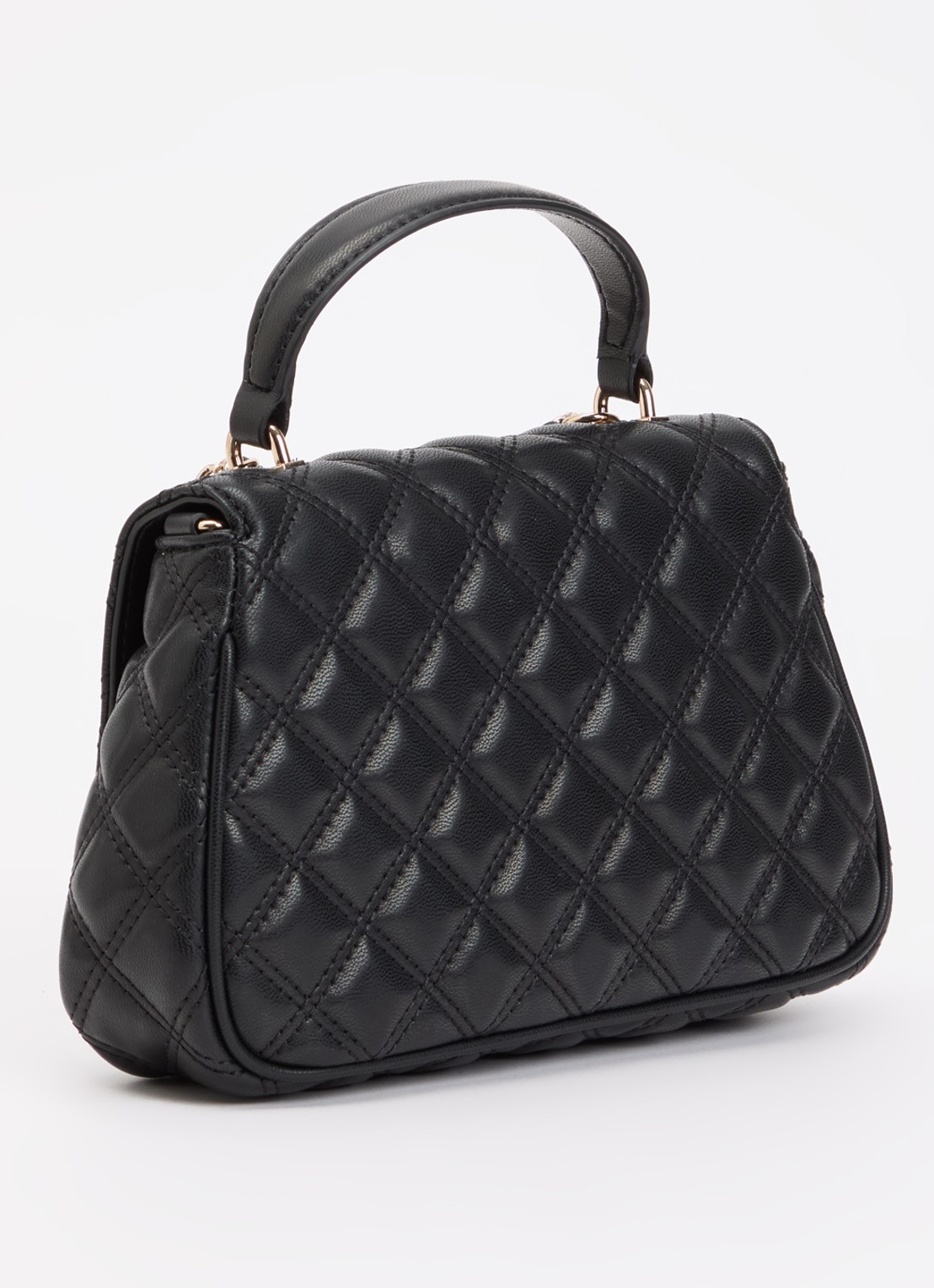 GUESS Giully II handtas met quilt patroon en afneembare schouderriem - achterkant zwart