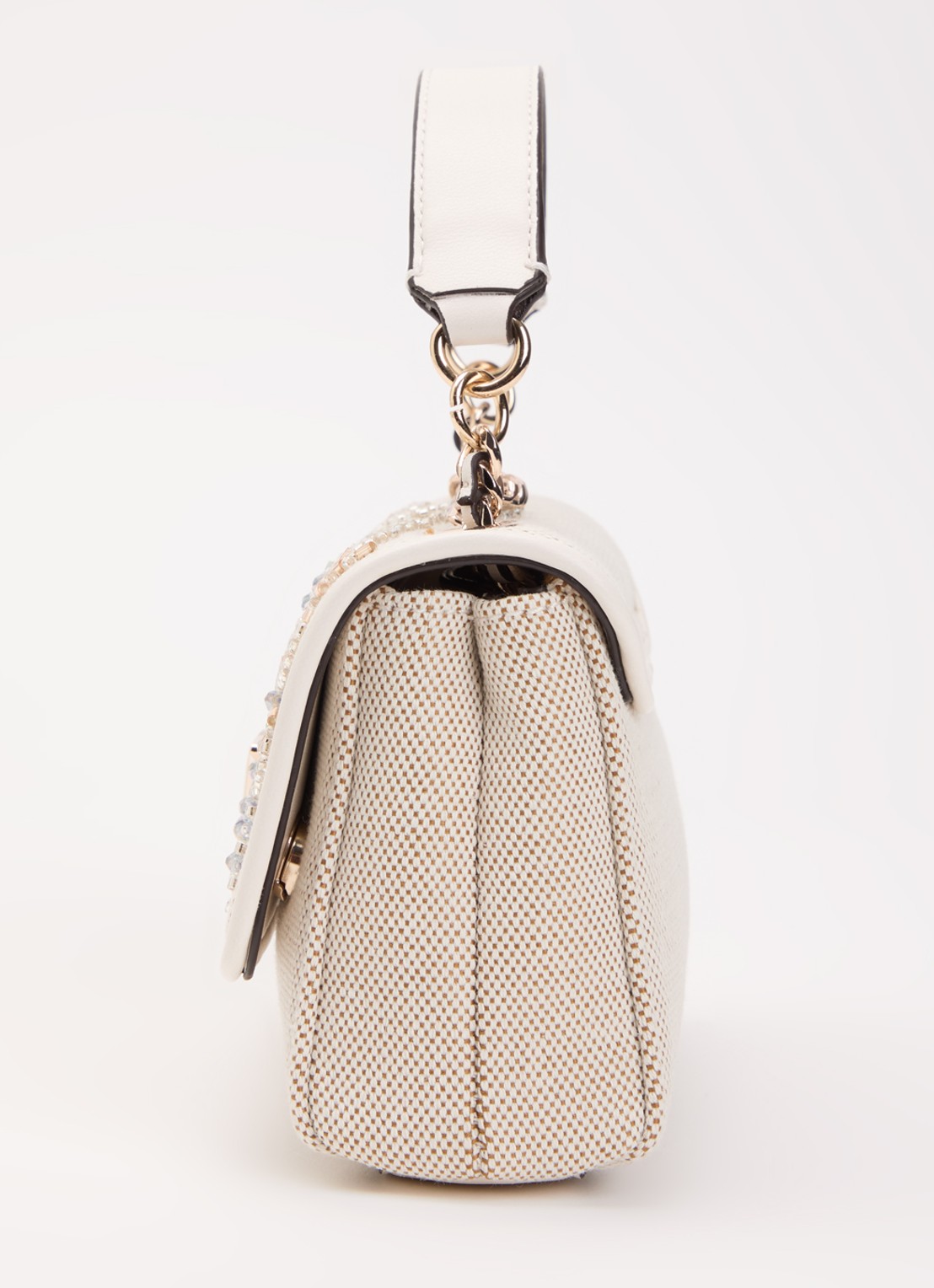 GUESS Giully II Mini crossbodytas met pailletten  - detail 4 beige