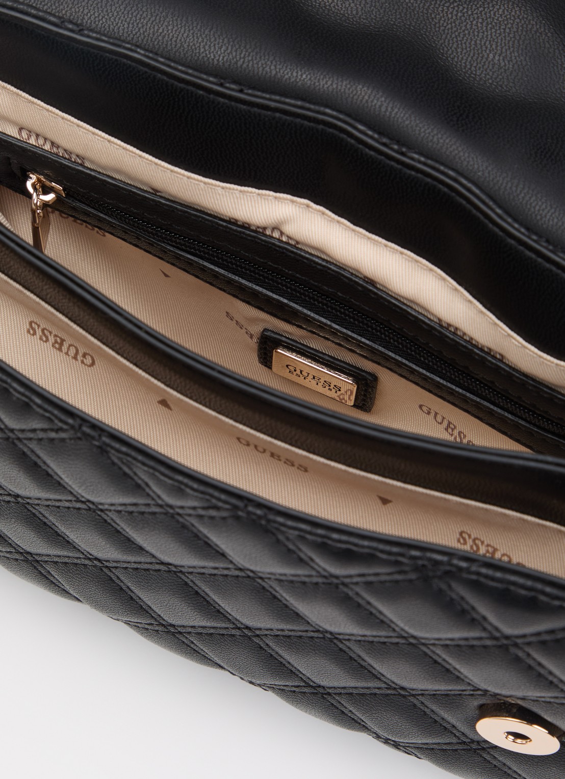 GUESS Guilly ll schoudertas met verstelbare schouderriem  - detail 5 zwart