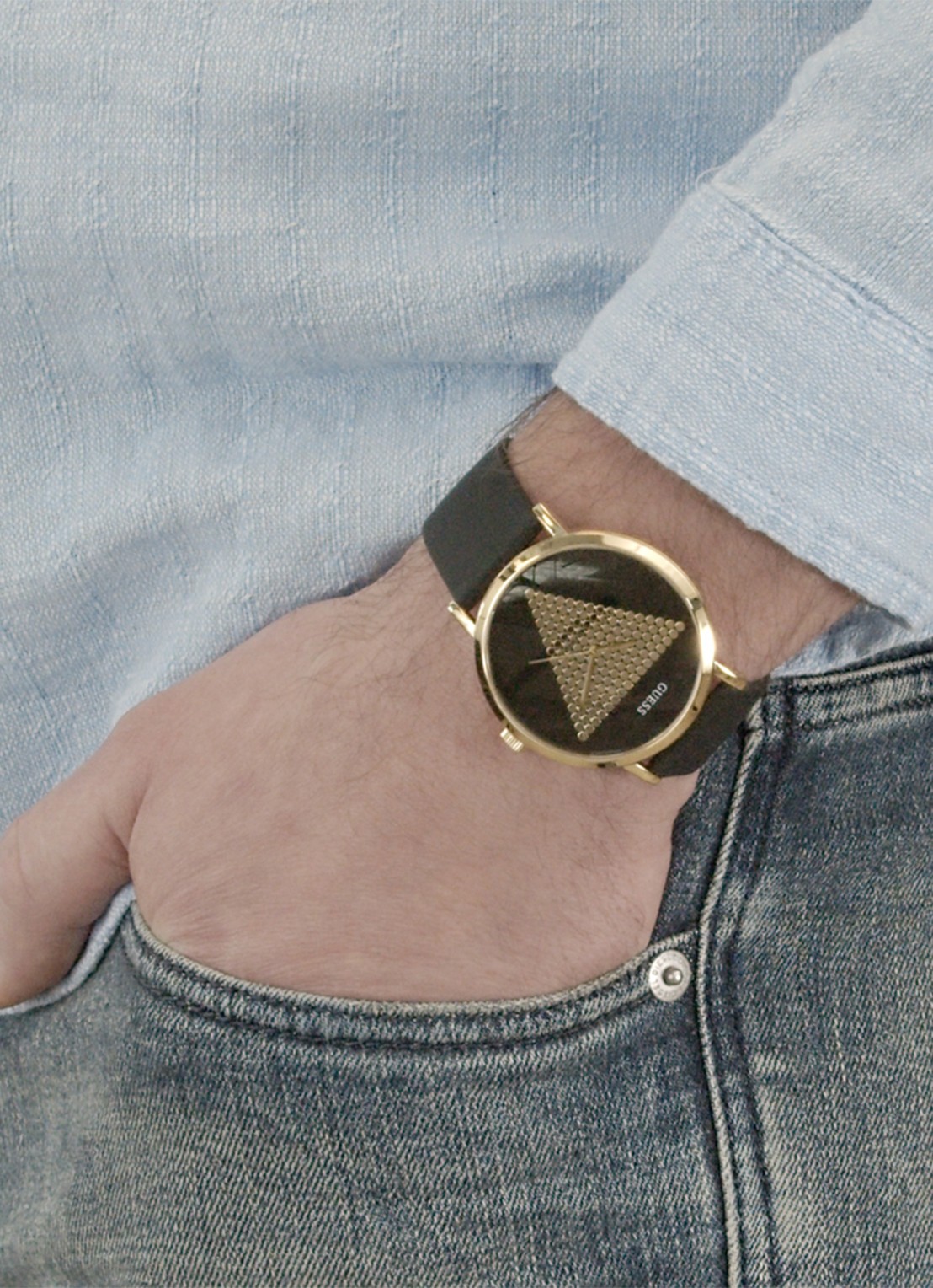 GUESS Imprint horloge W1161G1 - detail 3 zwart