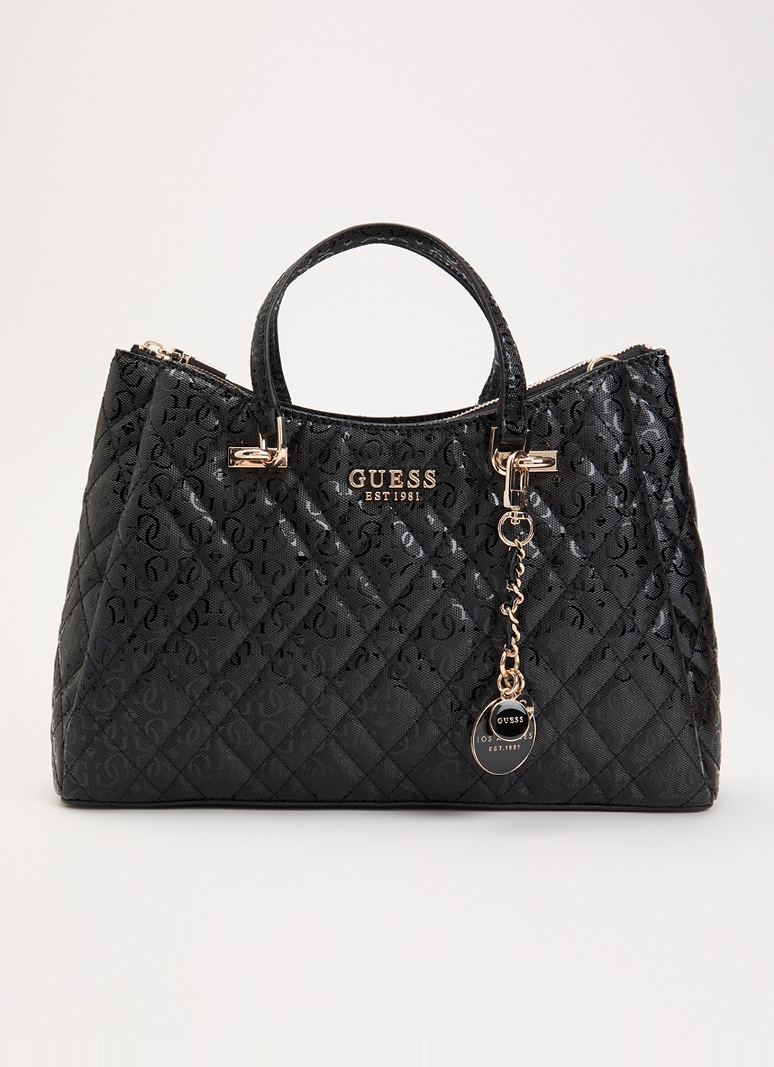 GUESS Isemay schoudertas met afneembare schouderriem  - voorkant zwart