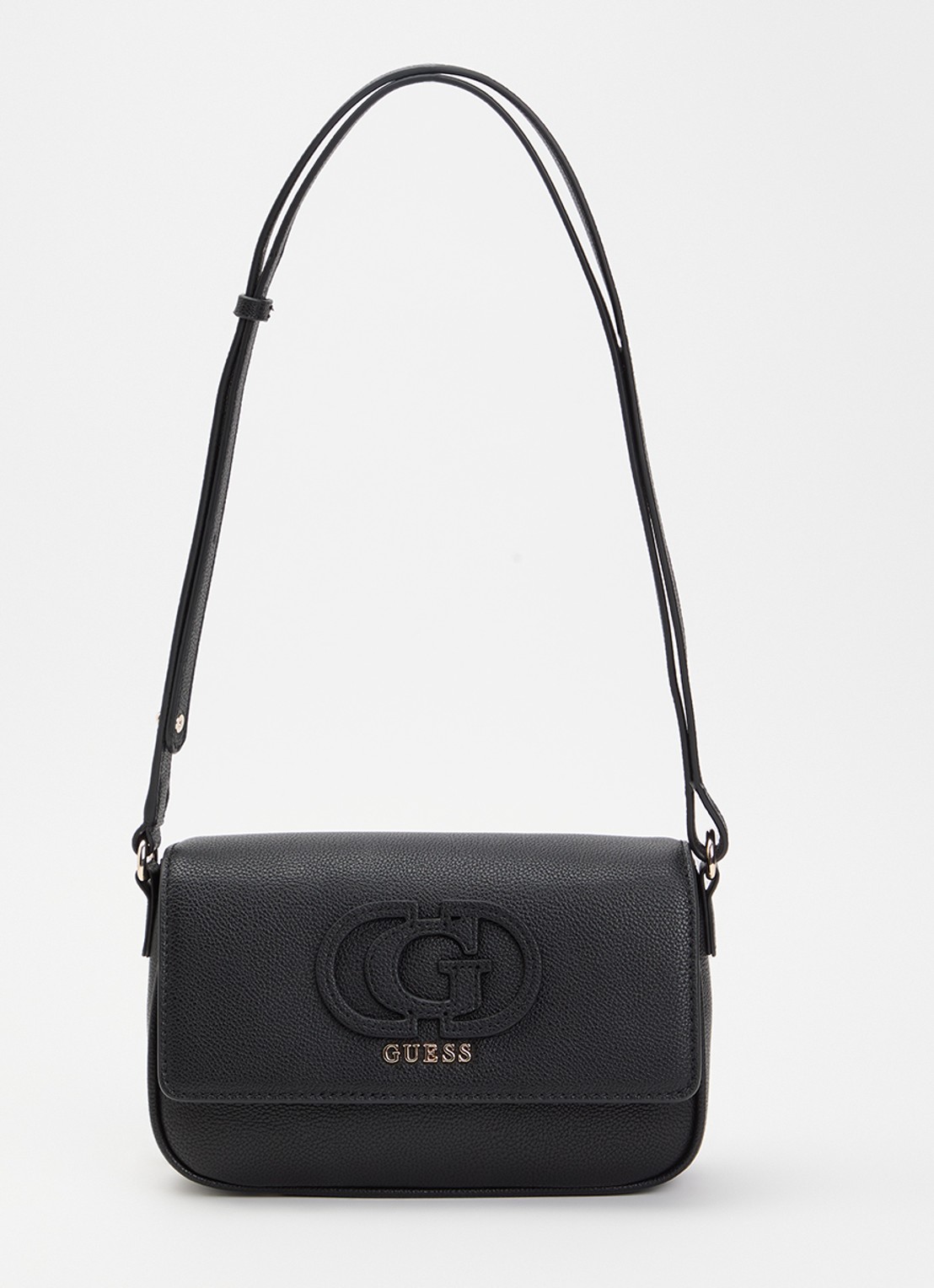 GUESS Isola crossbody tas met logo en verstelbare schouderriem  - voorkant 2 zwart