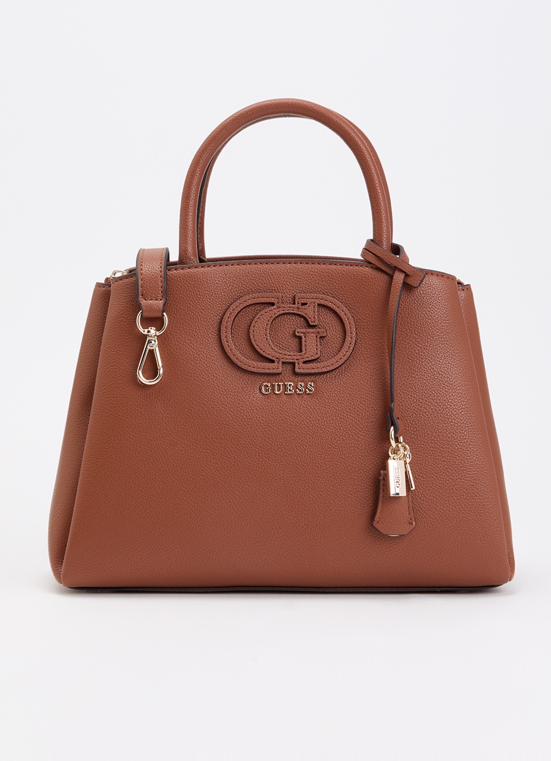 GUESS Isola handtas met tasbedel en afneembare schouderriem  - voorkant 5 bruin