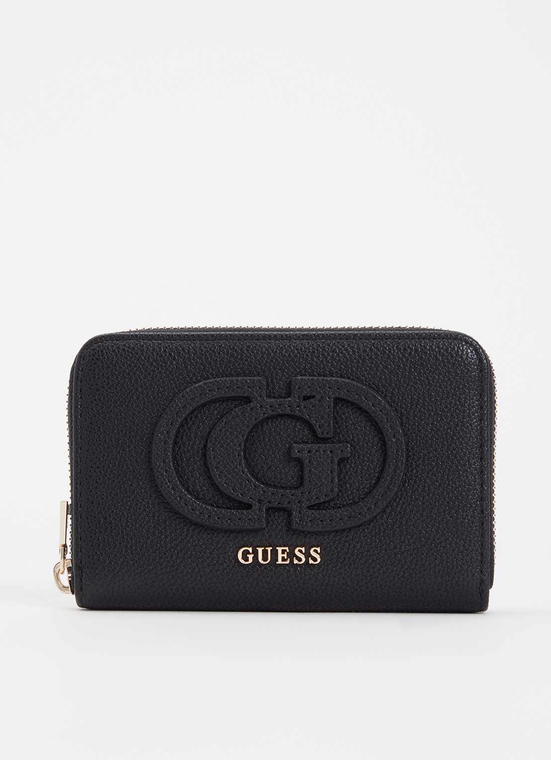 GUESS Isola Medium portemonnee met logo - voorkant 2 zwart