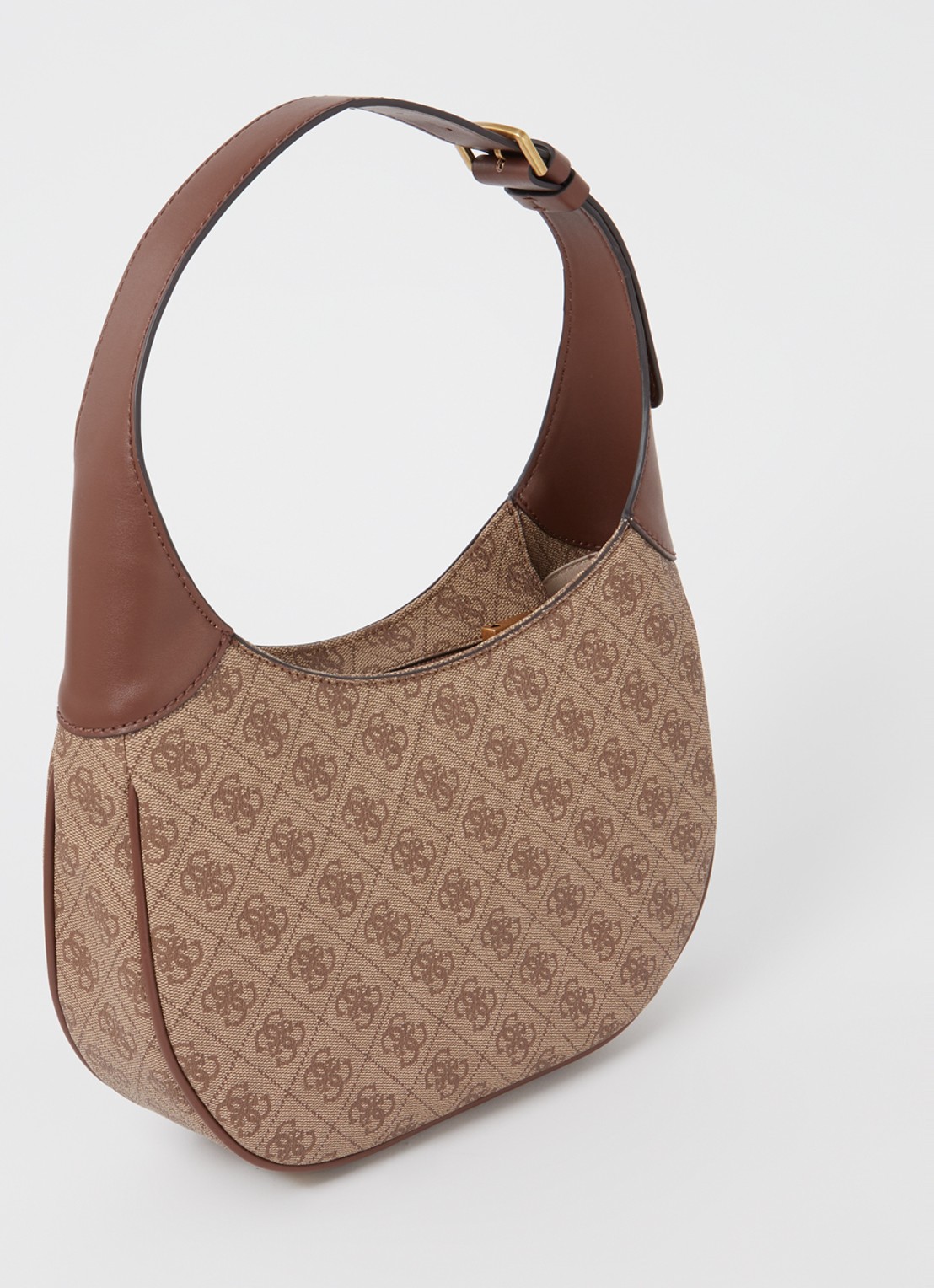 GUESS Izzy schoudertas met logoprint  - achterkant 4 lichtbruin